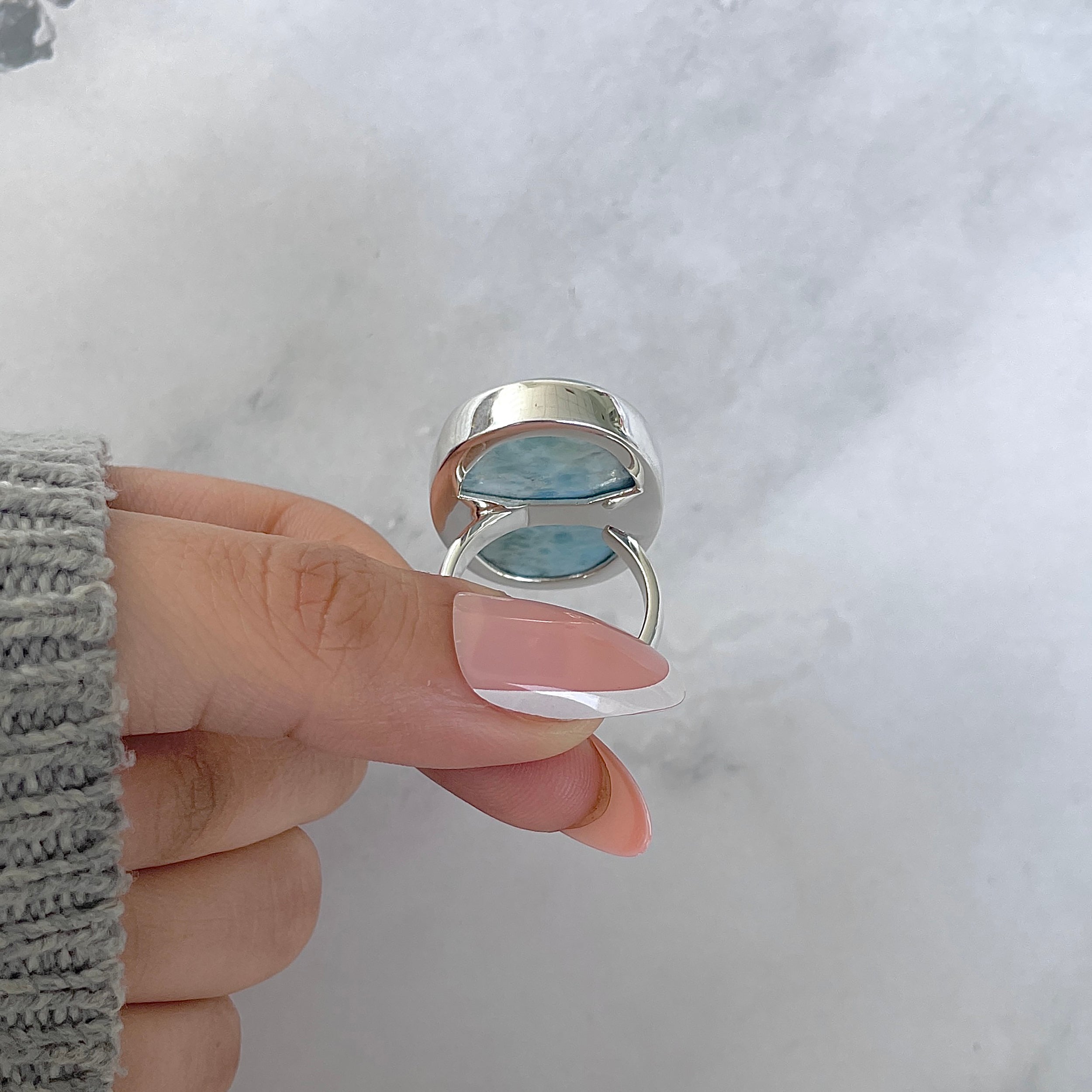 Larimar Adjustable Ring-(LAR-R-1656.)
