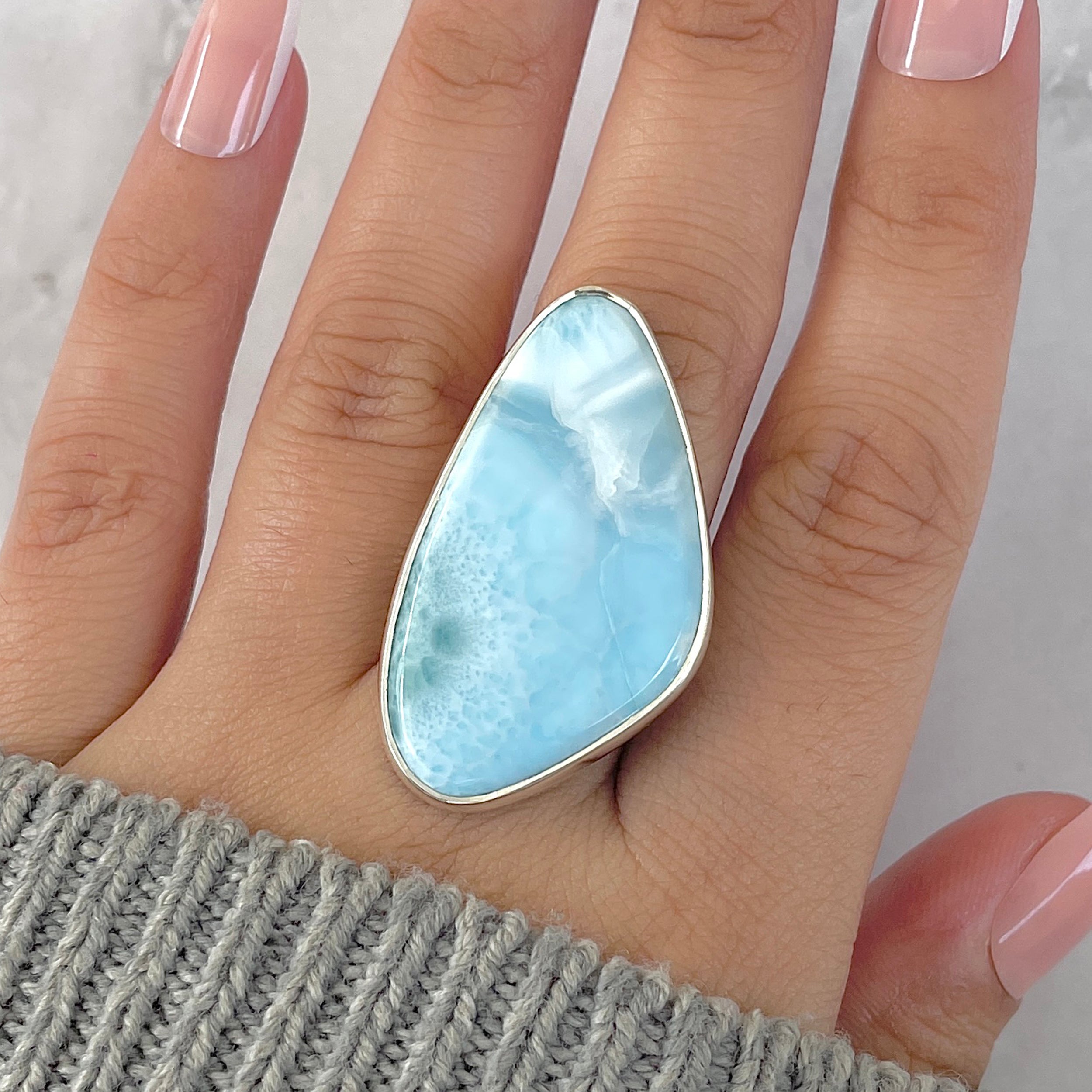 Larimar Adjustable Ring-(LAR-R-1660.)