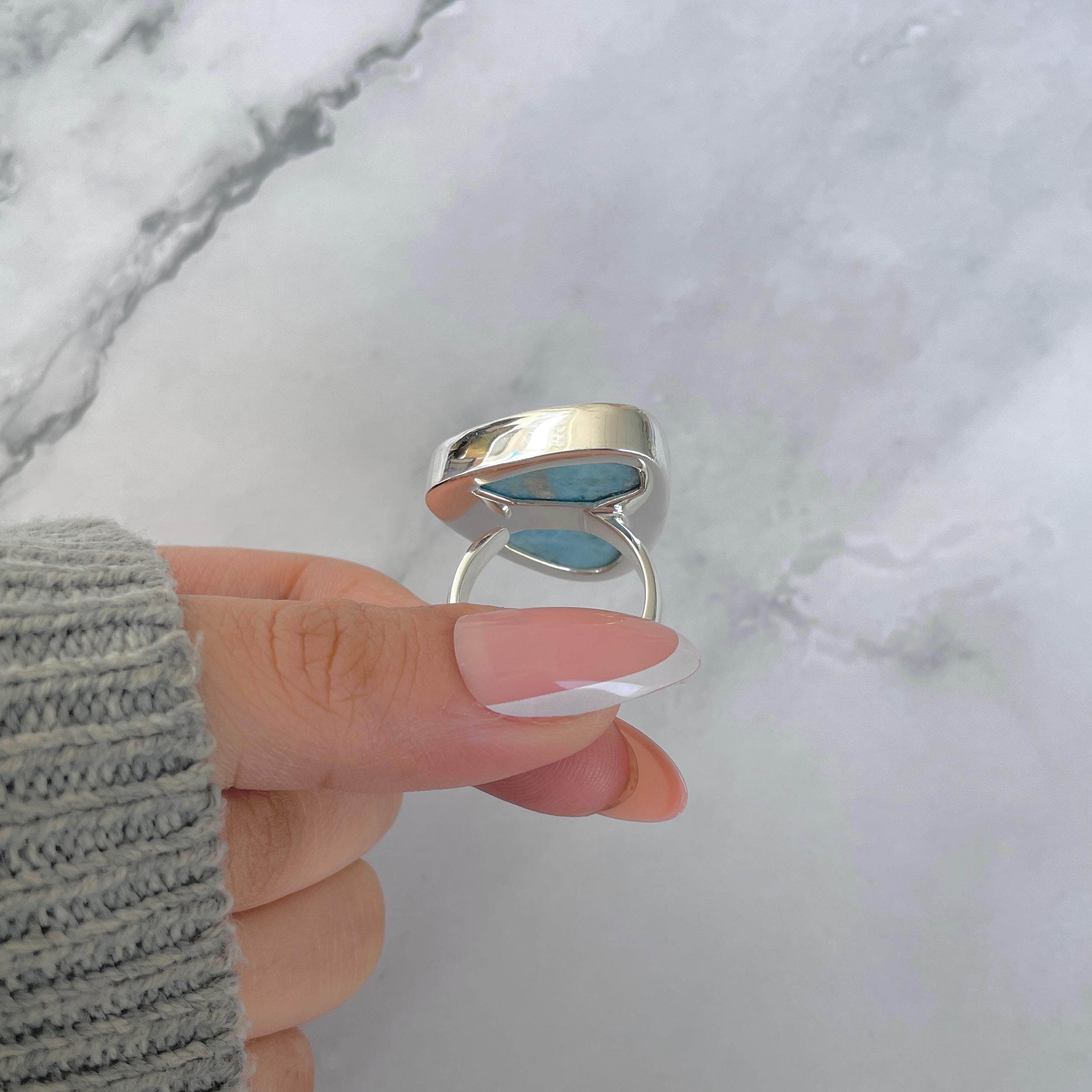 Larimar Adjustable Ring-(LAR-R-1661.)