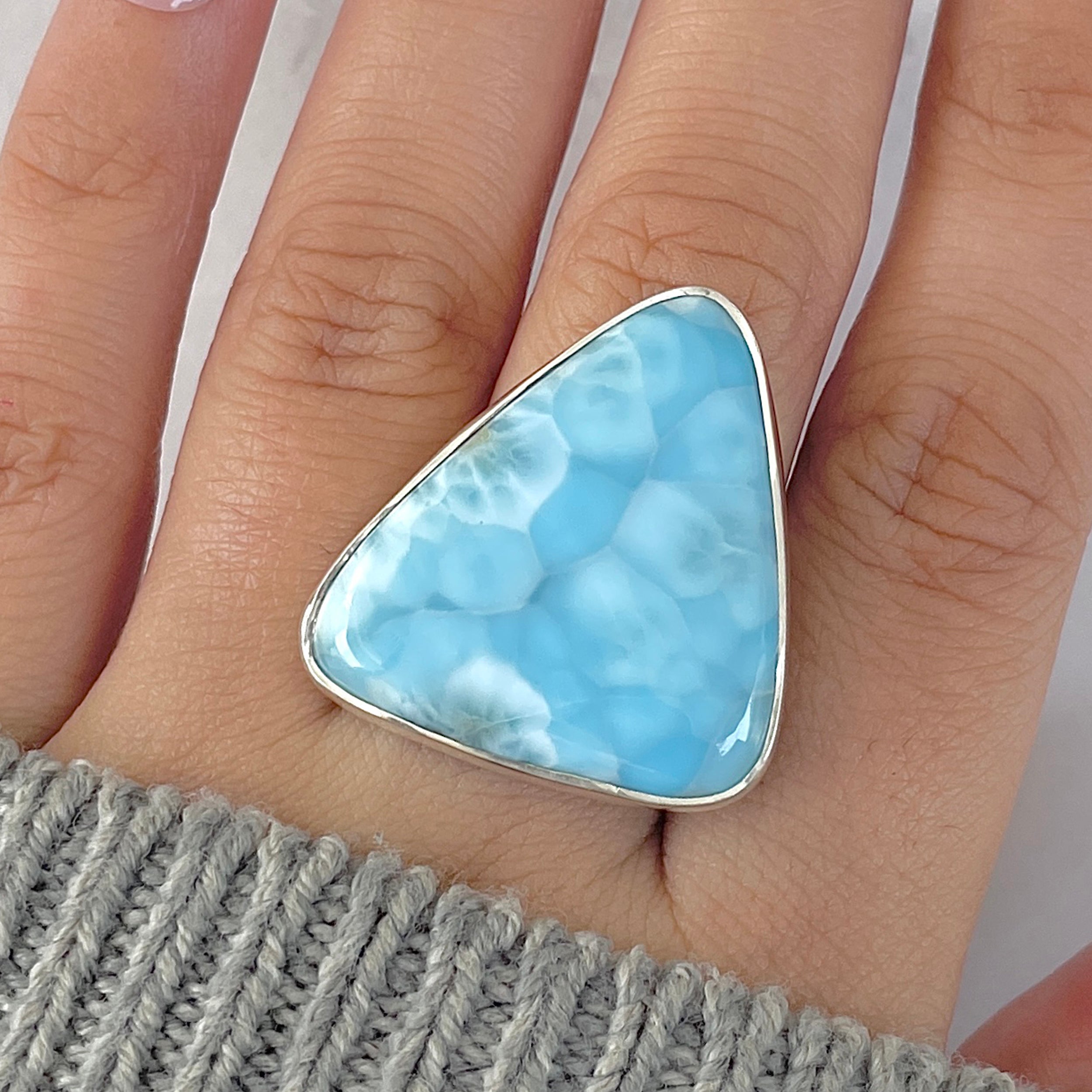 Larimar Rings in Sterling Silver | Buy Larimar Ring Online In USA ...