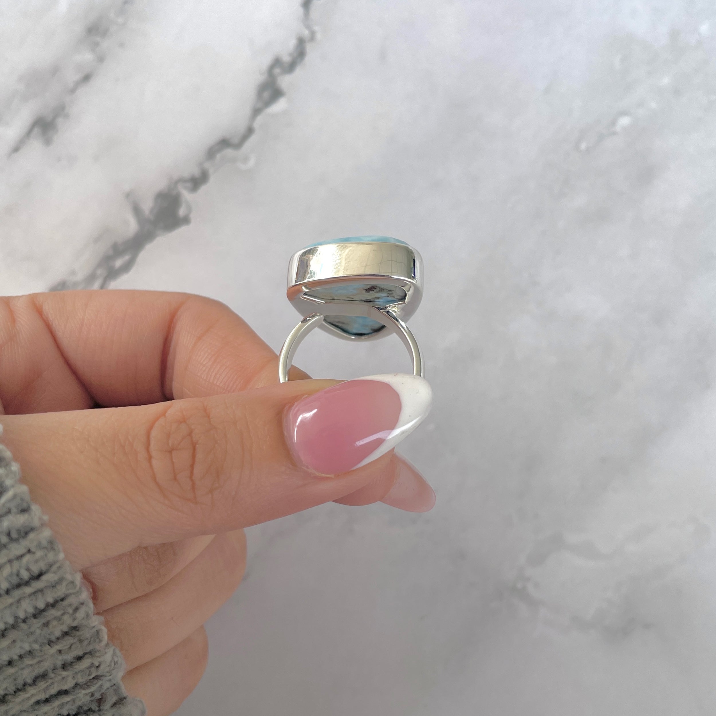 Larimar Adjustable Ring-(LAR-R-1676.)