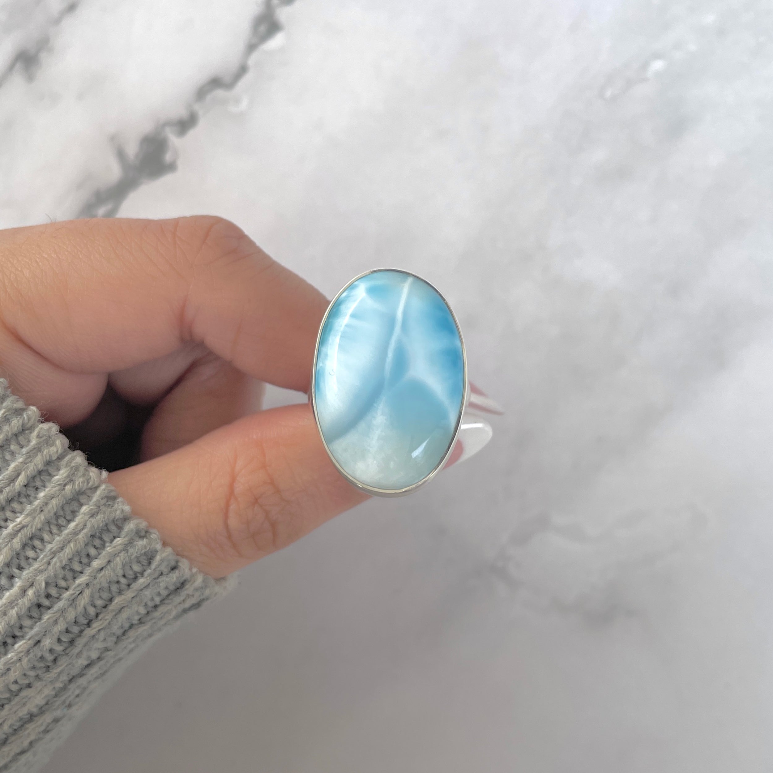 Larimar Adjustable Ring-(LAR-R-1677.)