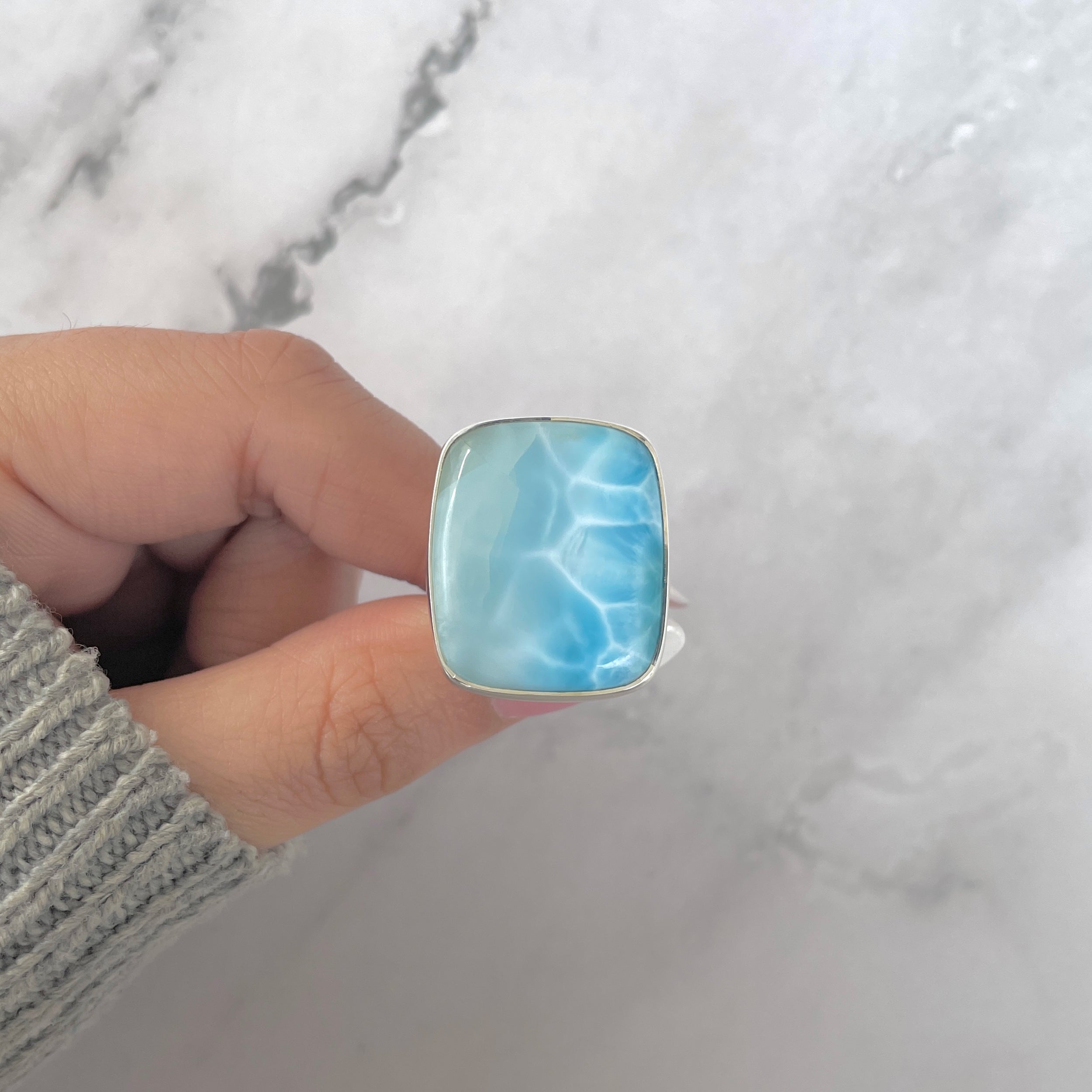 Larimar Adjustable Ring-(LAR-R-1682.)