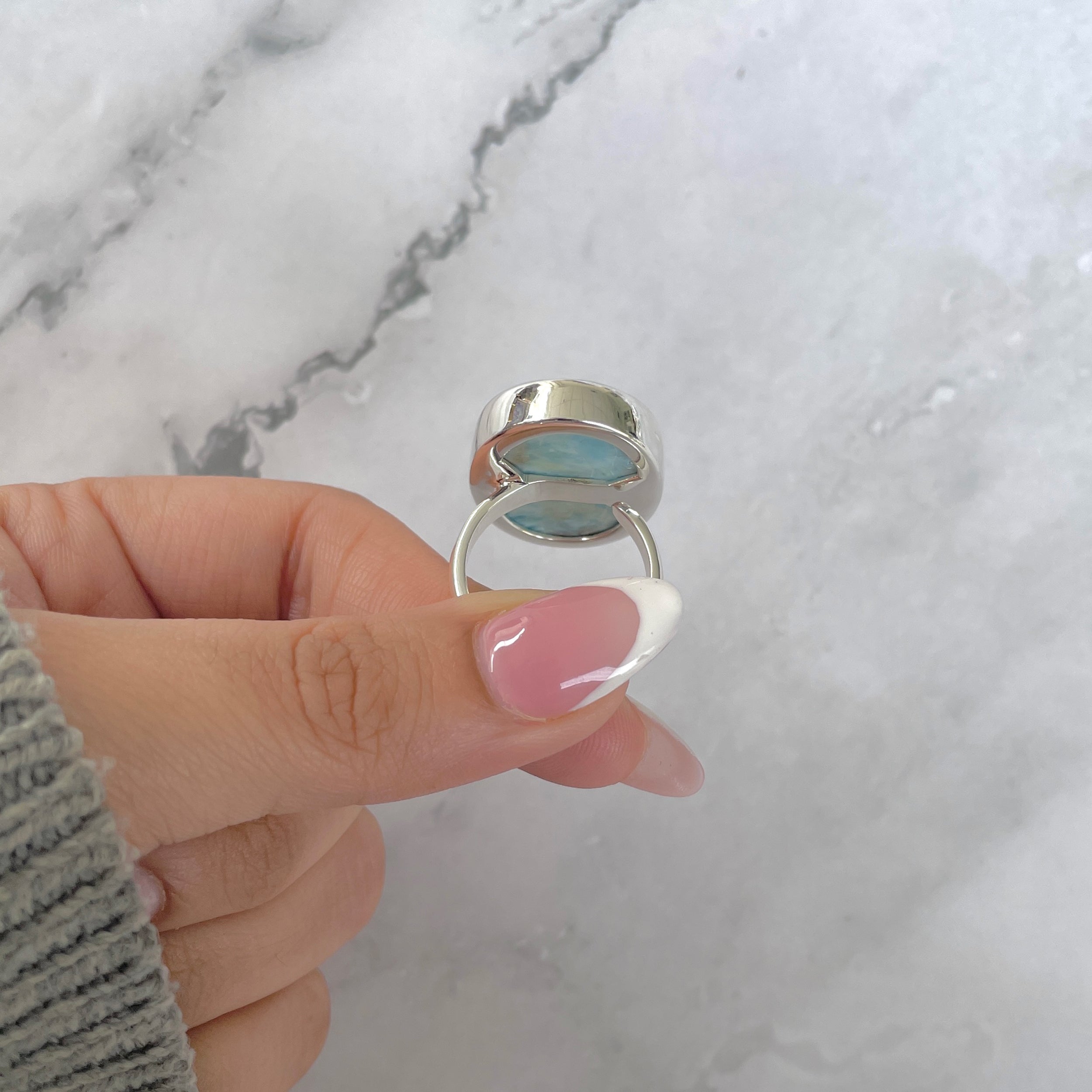 Larimar Adjustable Ring-(LAR-R-1685.)