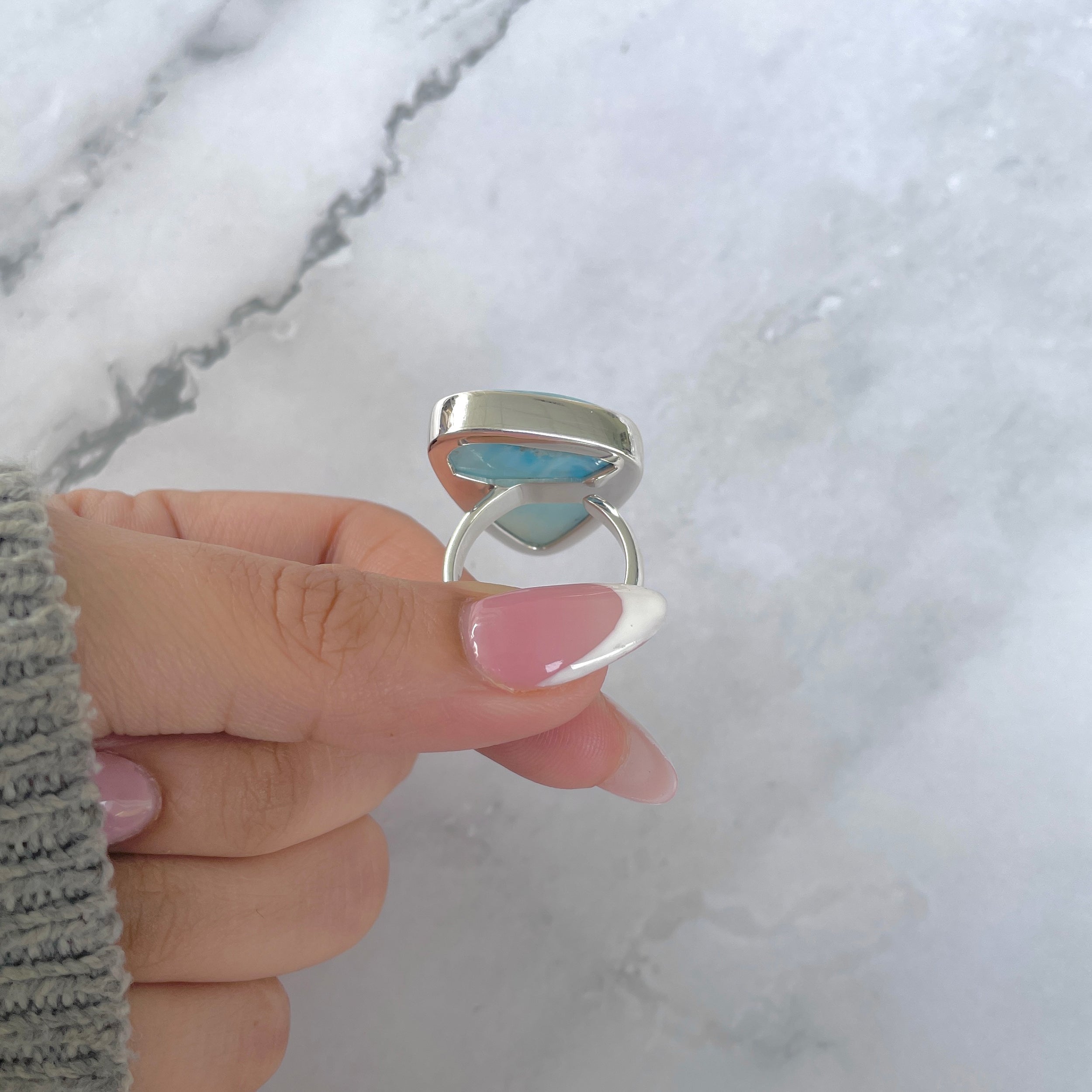 Larimar Adjustable Ring-(LAR-R-1687.)