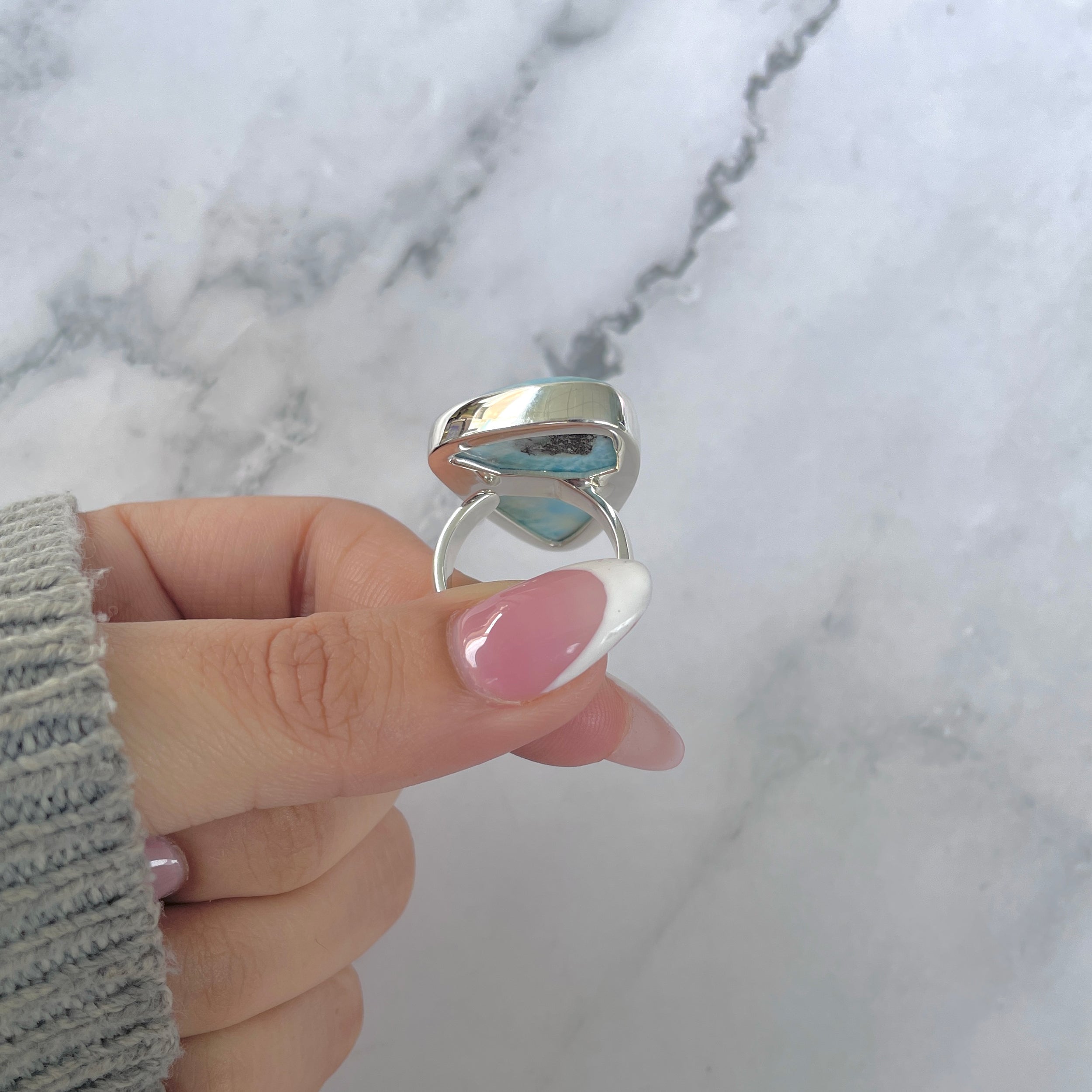 Larimar Adjustable Ring-(LAR-R-1689.)