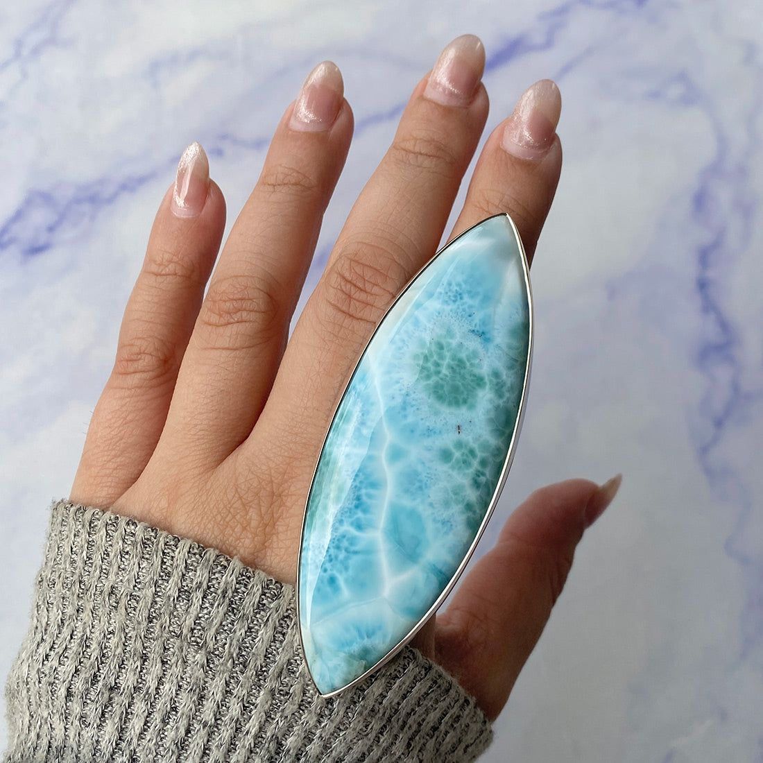 Larimar Adjustable Ring-(LAR-R-169.)
