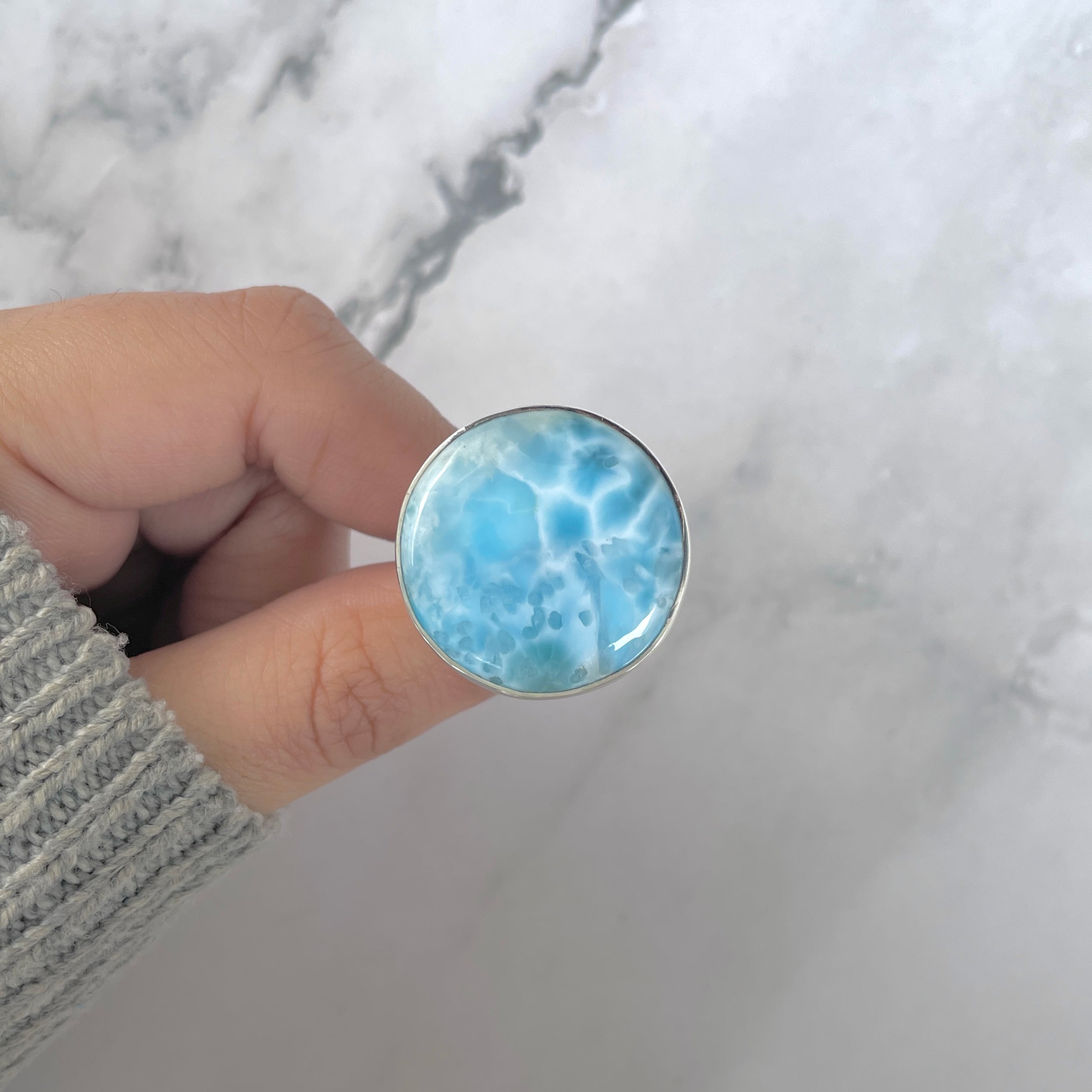 Larimar Adjustable Ring-(LAR-R-1690.)