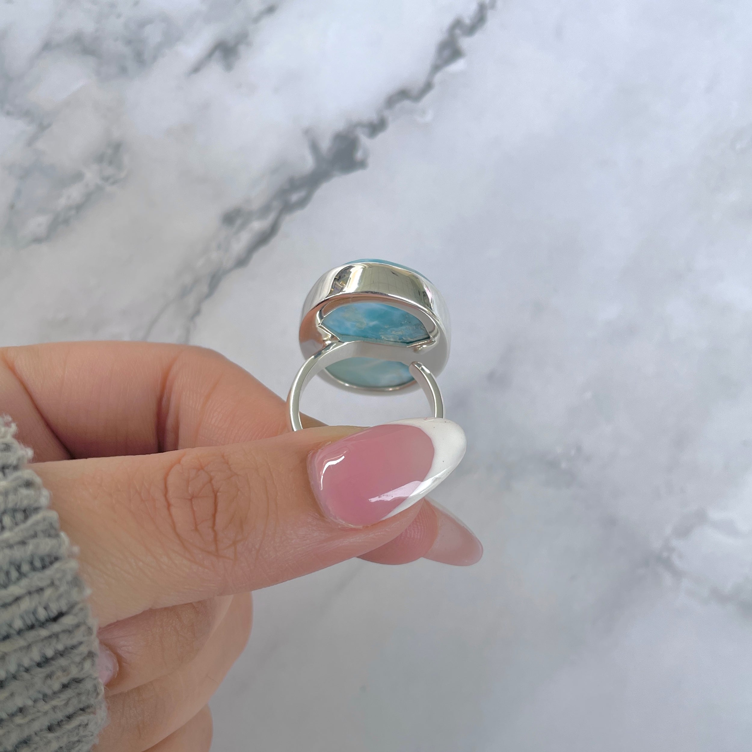 Larimar Adjustable Ring-(LAR-R-1691.)
