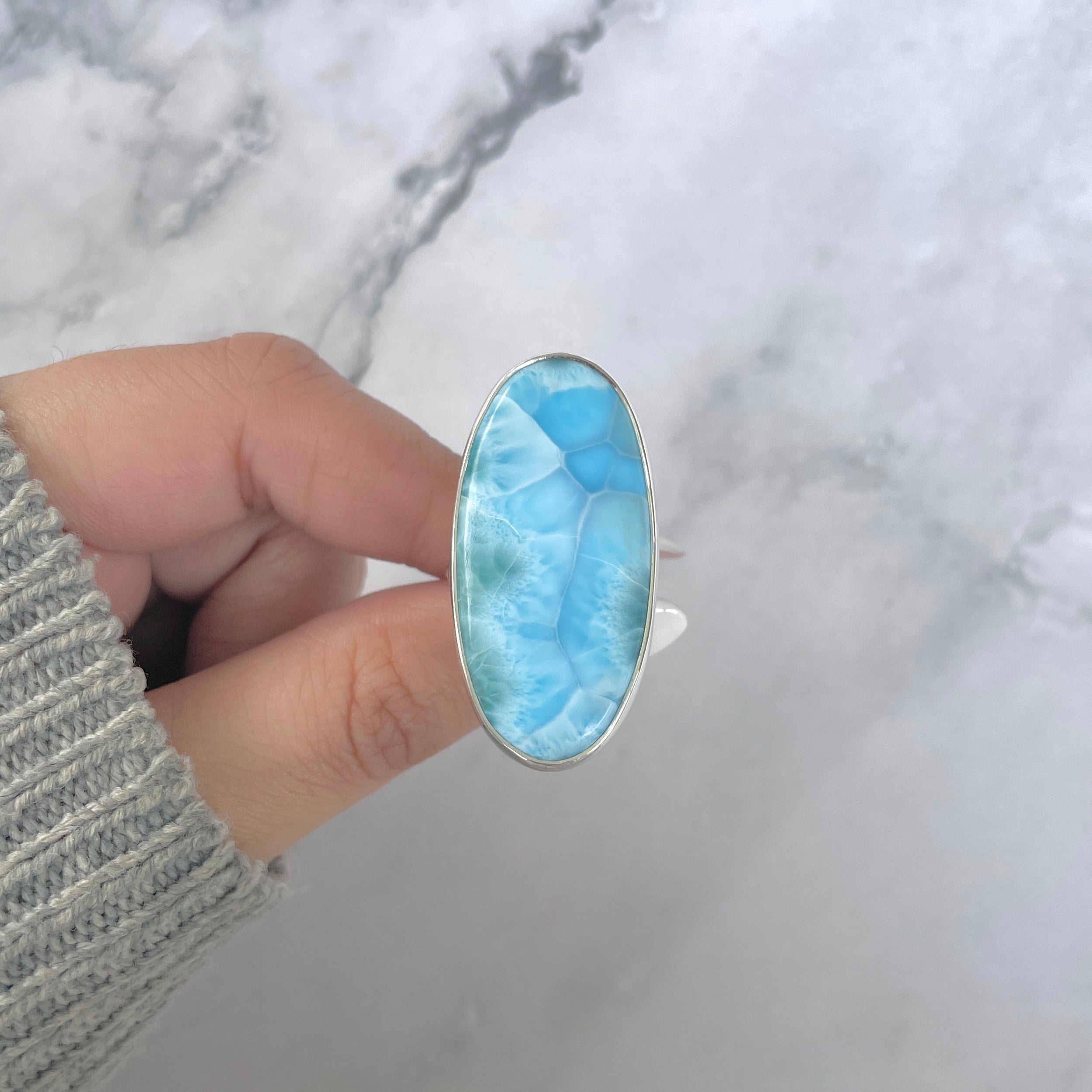 Larimar Adjustable Ring-(LAR-R-1692.)