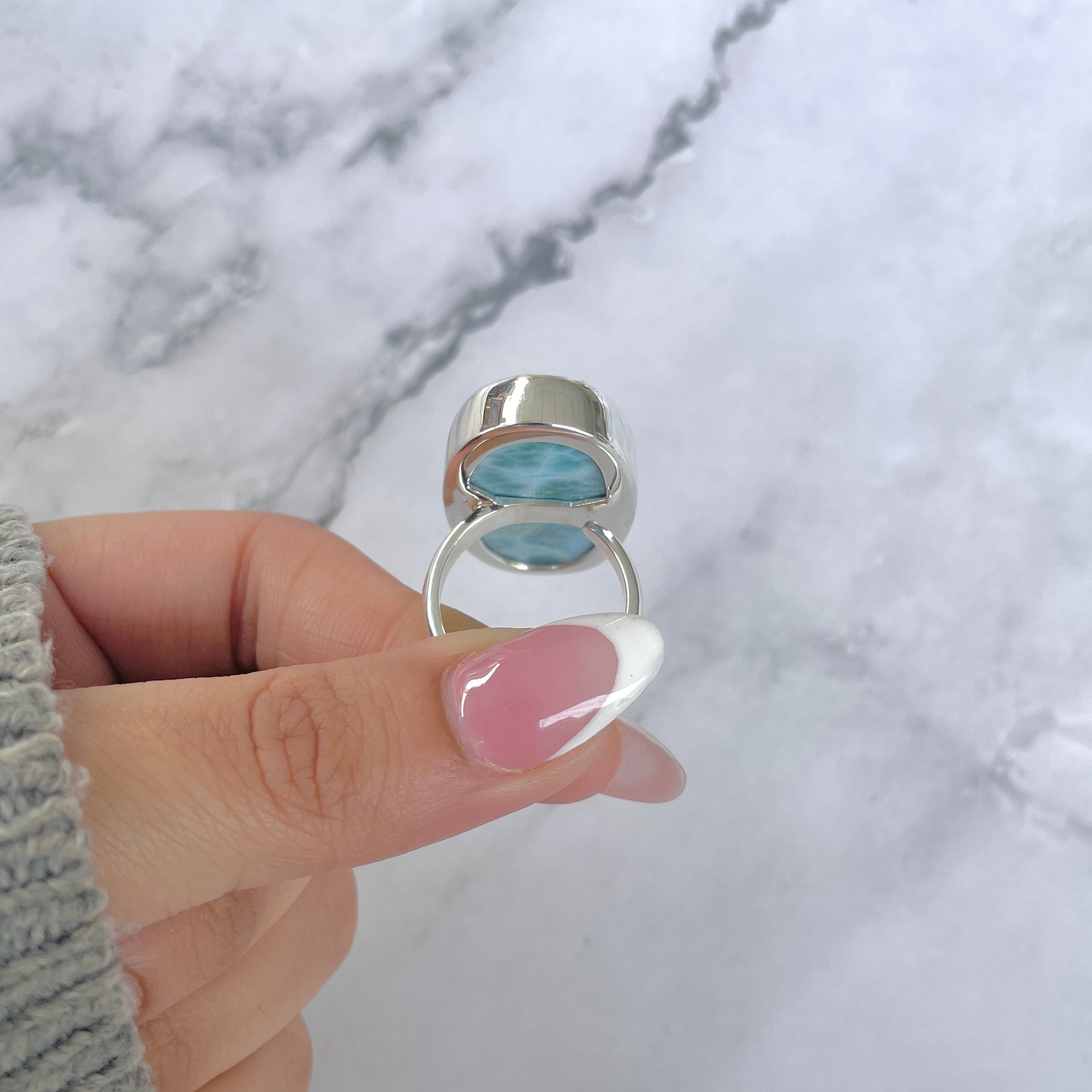 Larimar Adjustable Ring-(LAR-R-1692.)