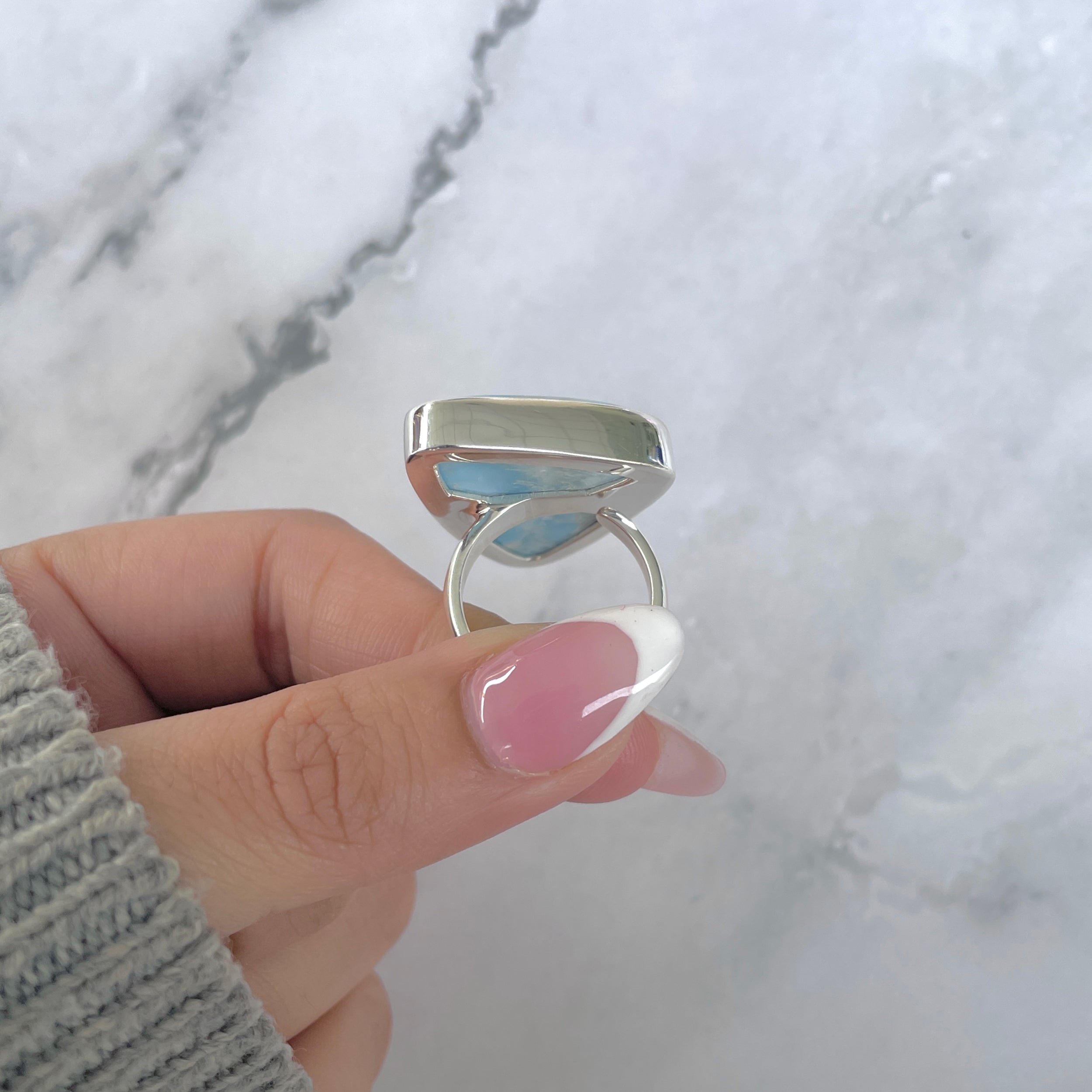 Larimar Adjustable Ring-(LAR-R-1693.)