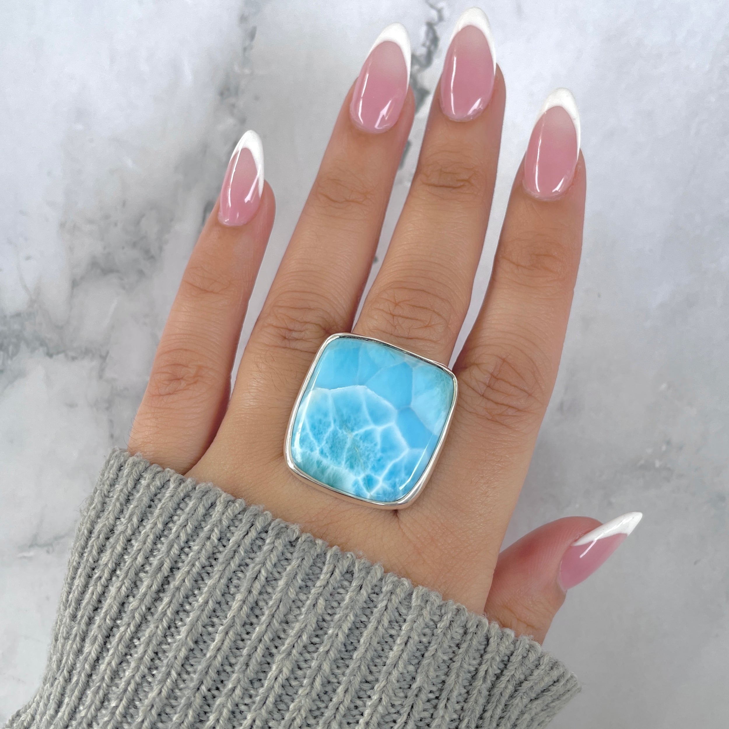 Larimar Adjustable Ring-(LAR-R-1694.)