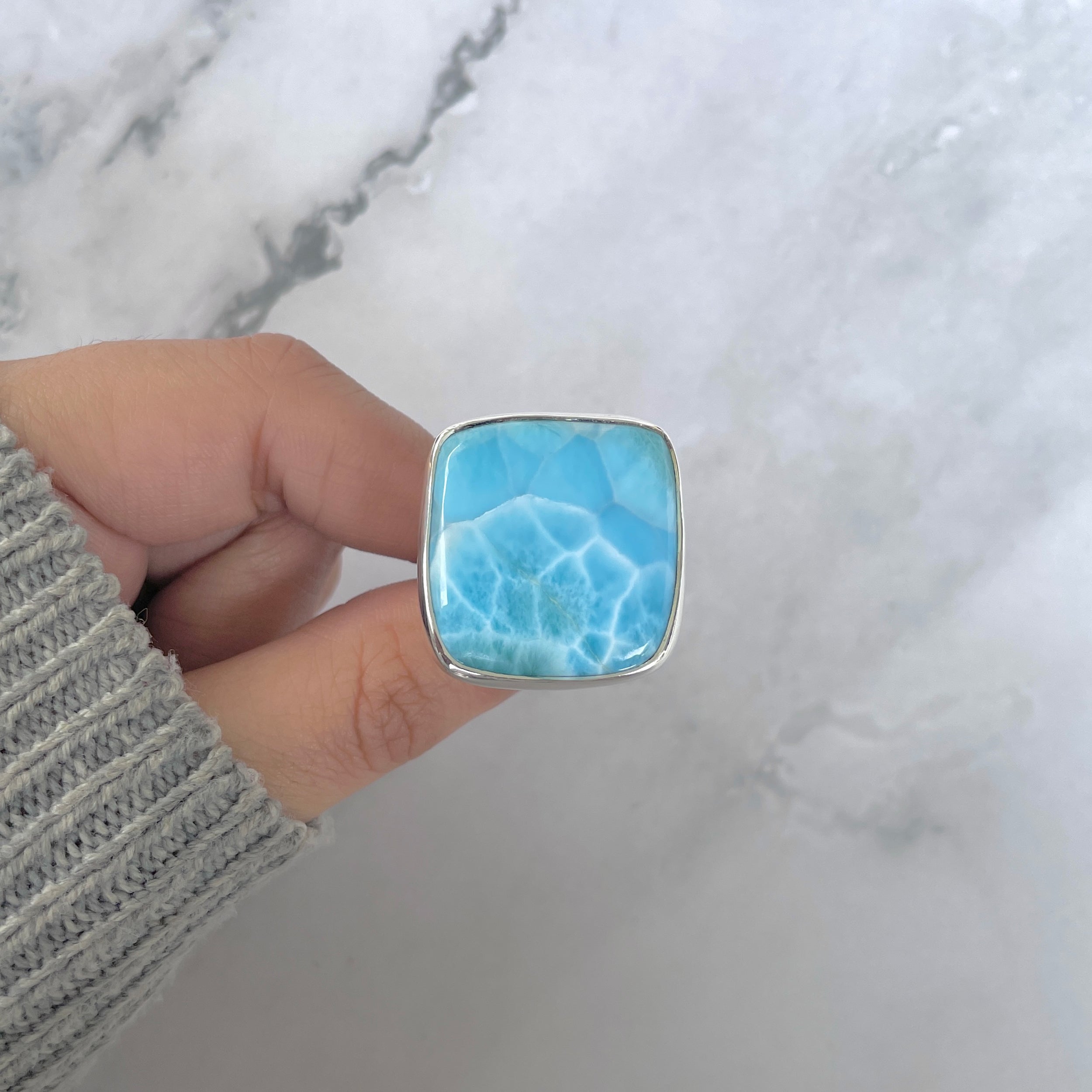 Larimar Adjustable Ring-(LAR-R-1694.)