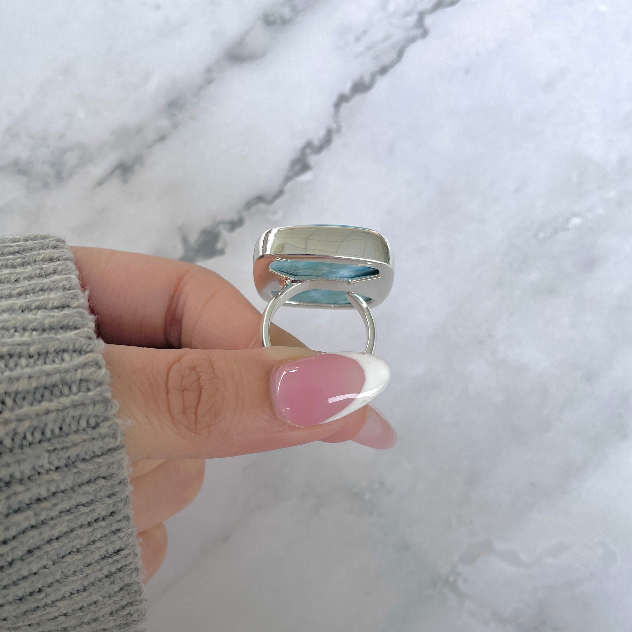 Larimar Adjustable Ring-(LAR-R-1694.)