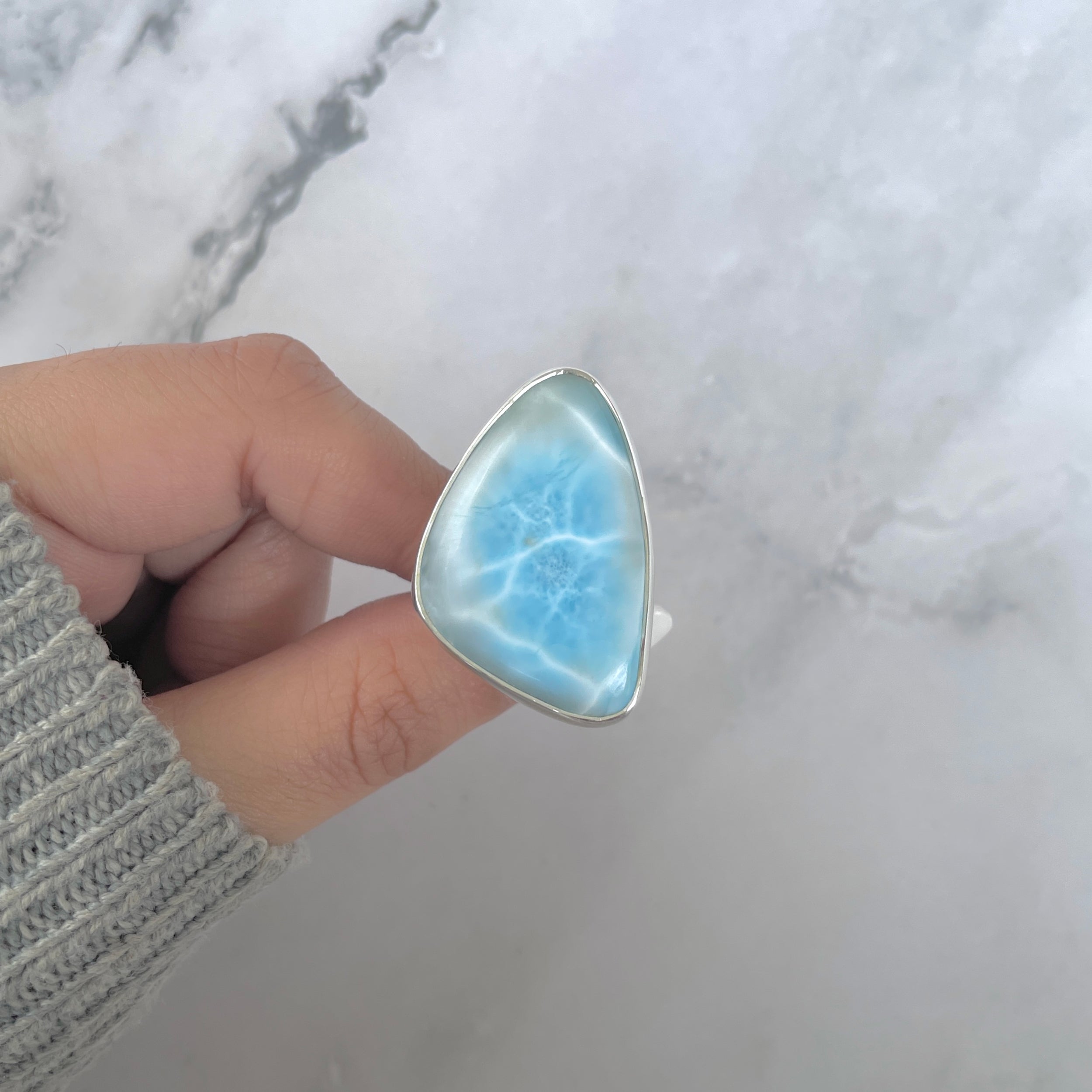 Larimar Adjustable Ring-(LAR-R-1696.)