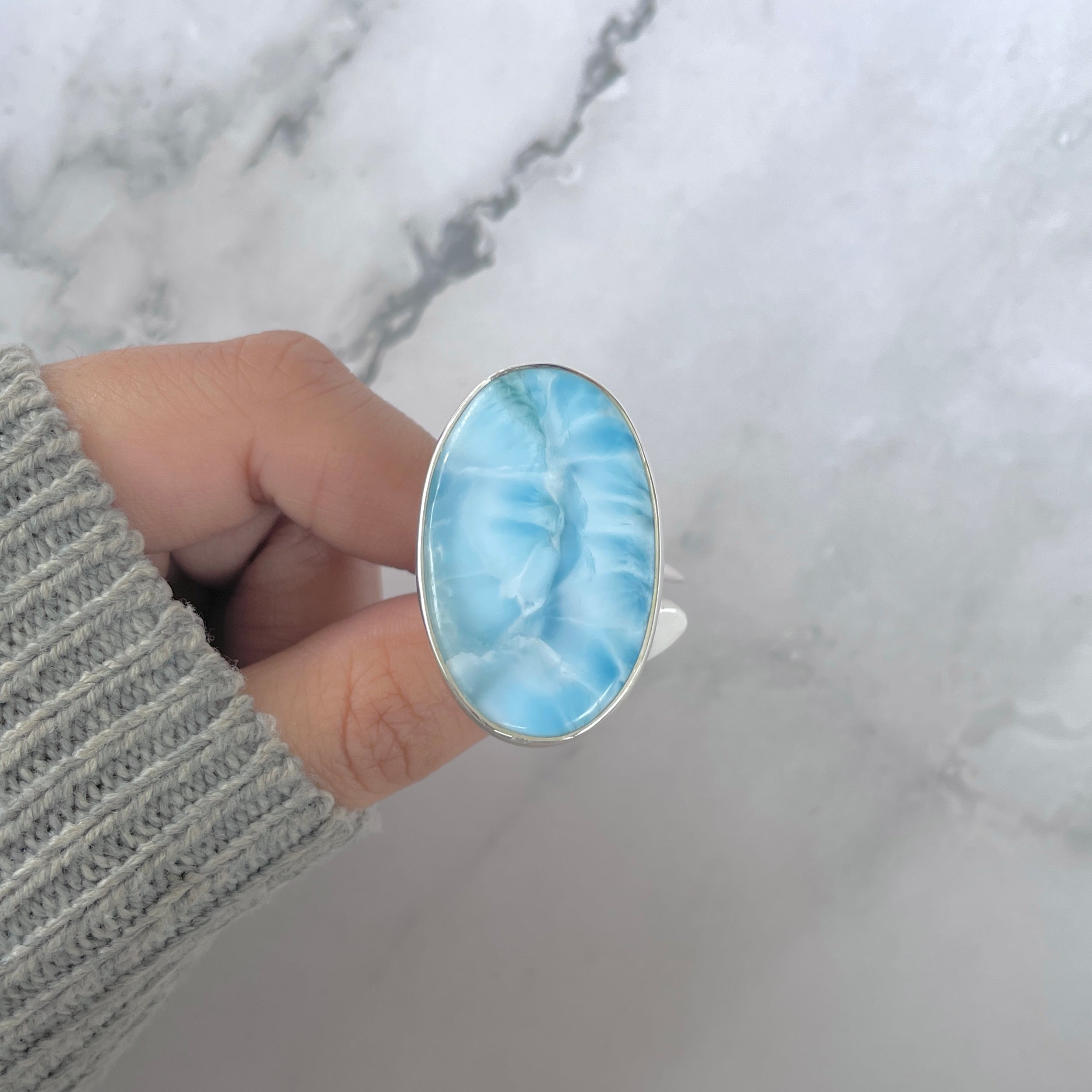 Larimar Adjustable Ring-(LAR-R-1697.)