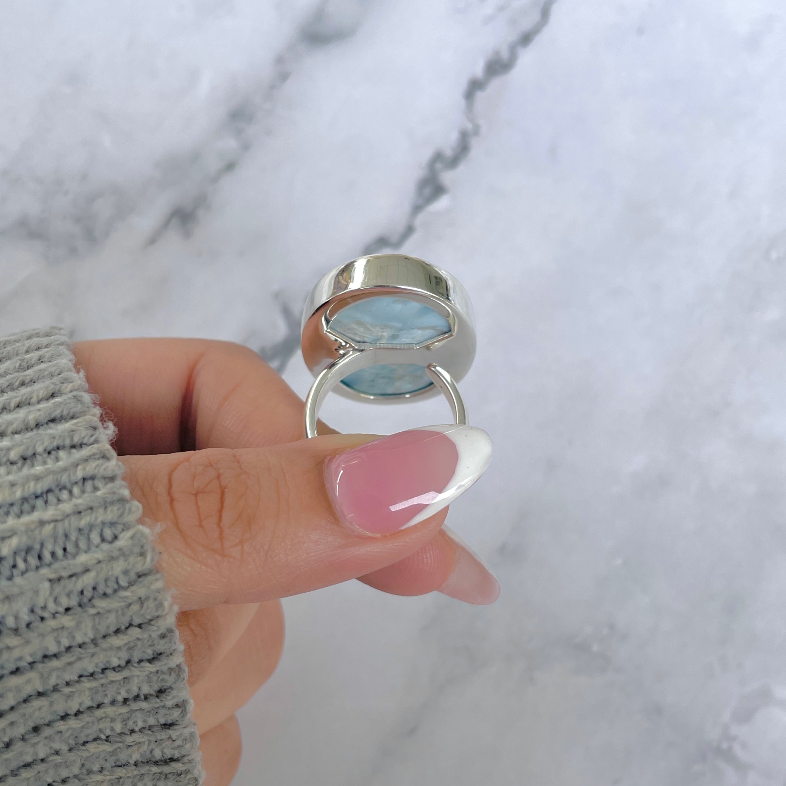 Larimar Adjustable Ring-(LAR-R-1697.)