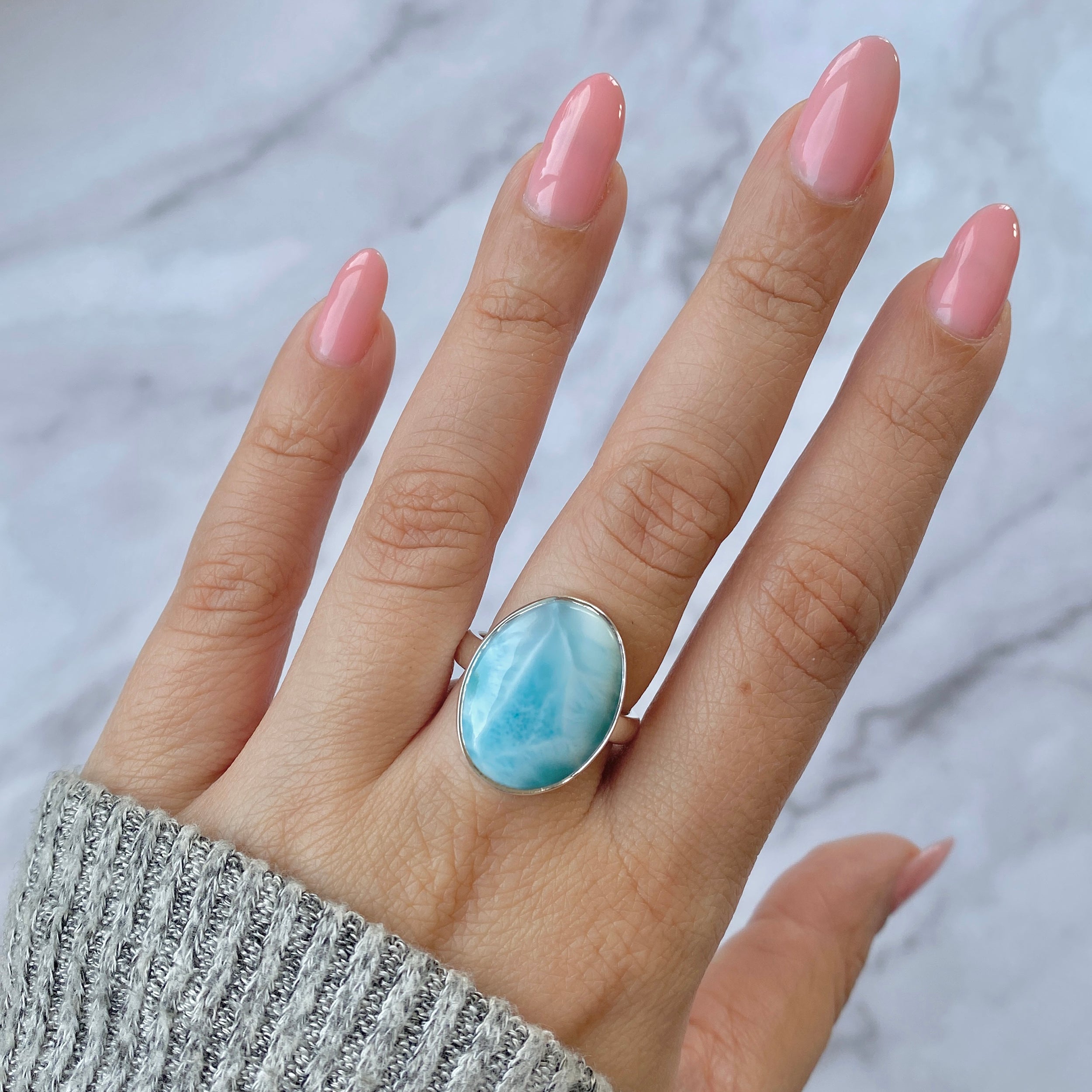 Larimar Adjustable Ring-(LAR-R-17.)
