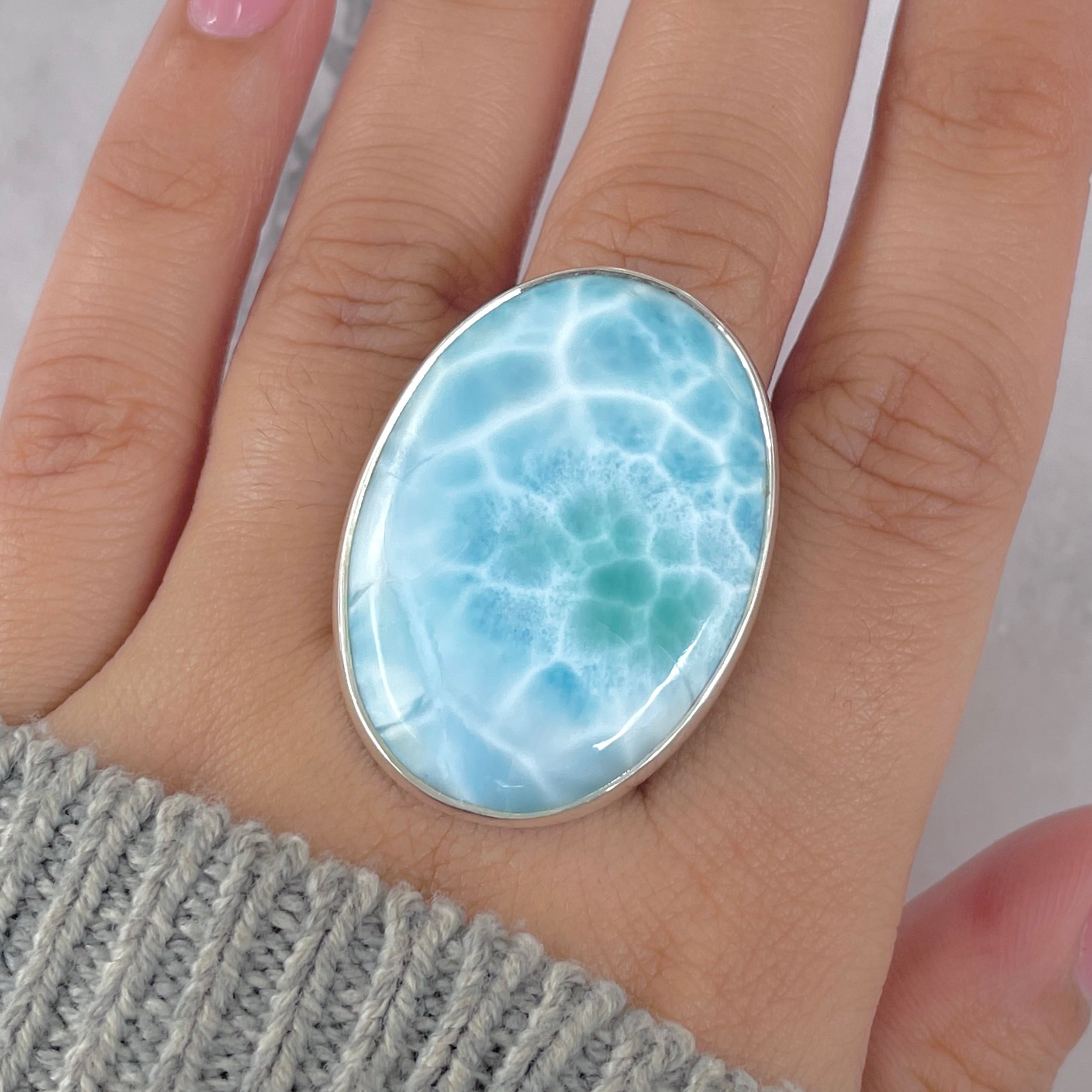 Larimar Adjustable Ring-(LAR-R-1701.)