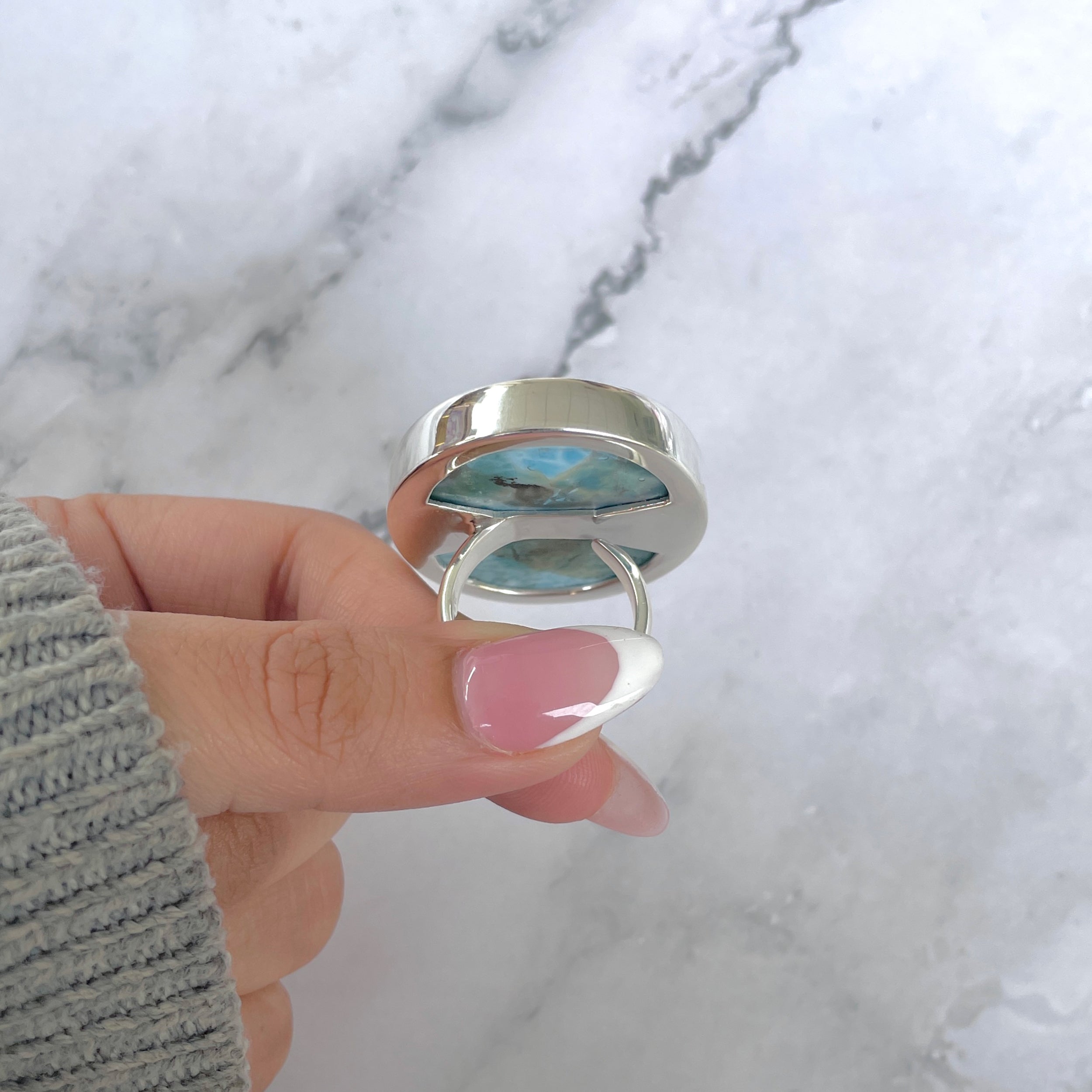 Larimar Adjustable Ring-(LAR-R-1704.)