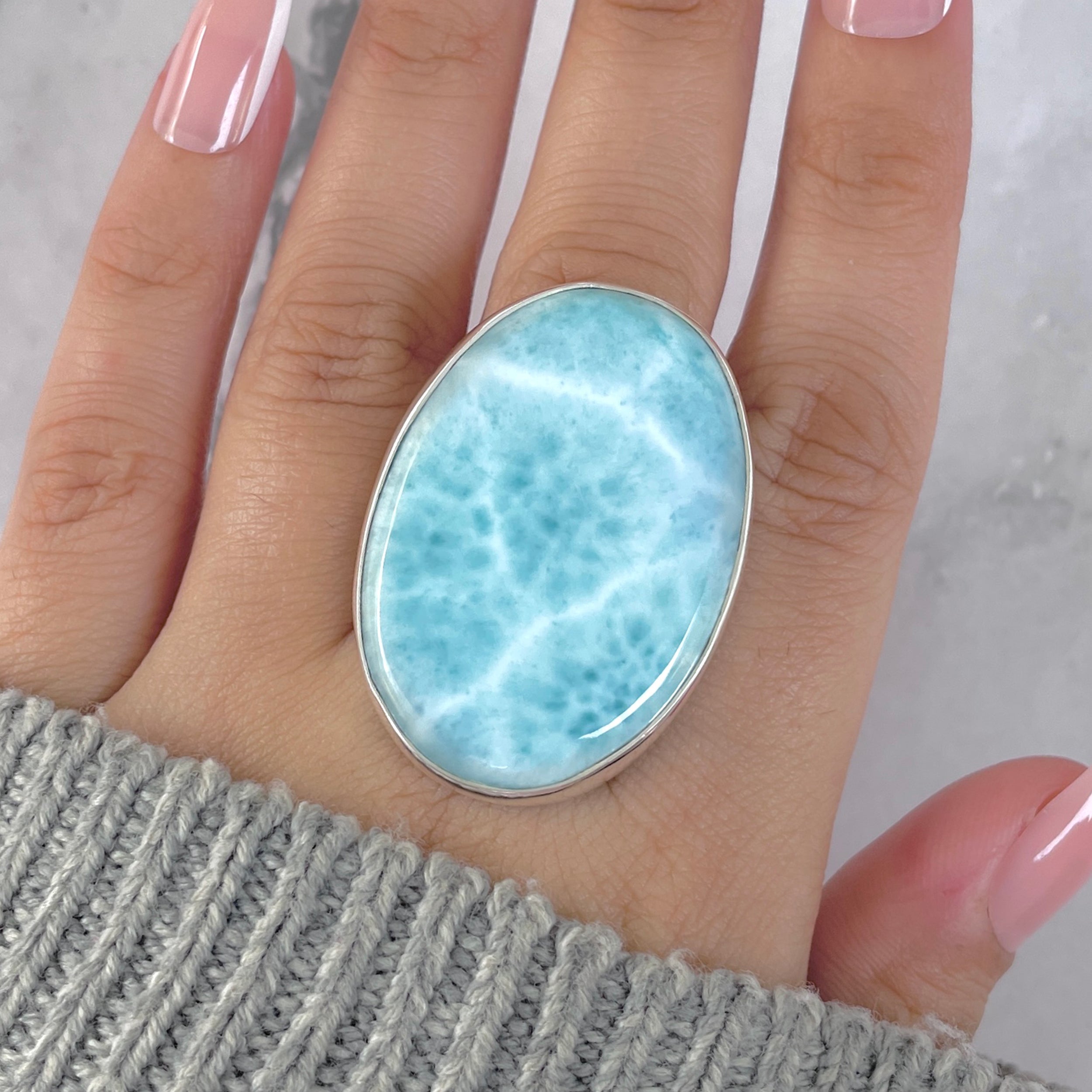Larimar Adjustable Ring-(LAR-R-1710.)