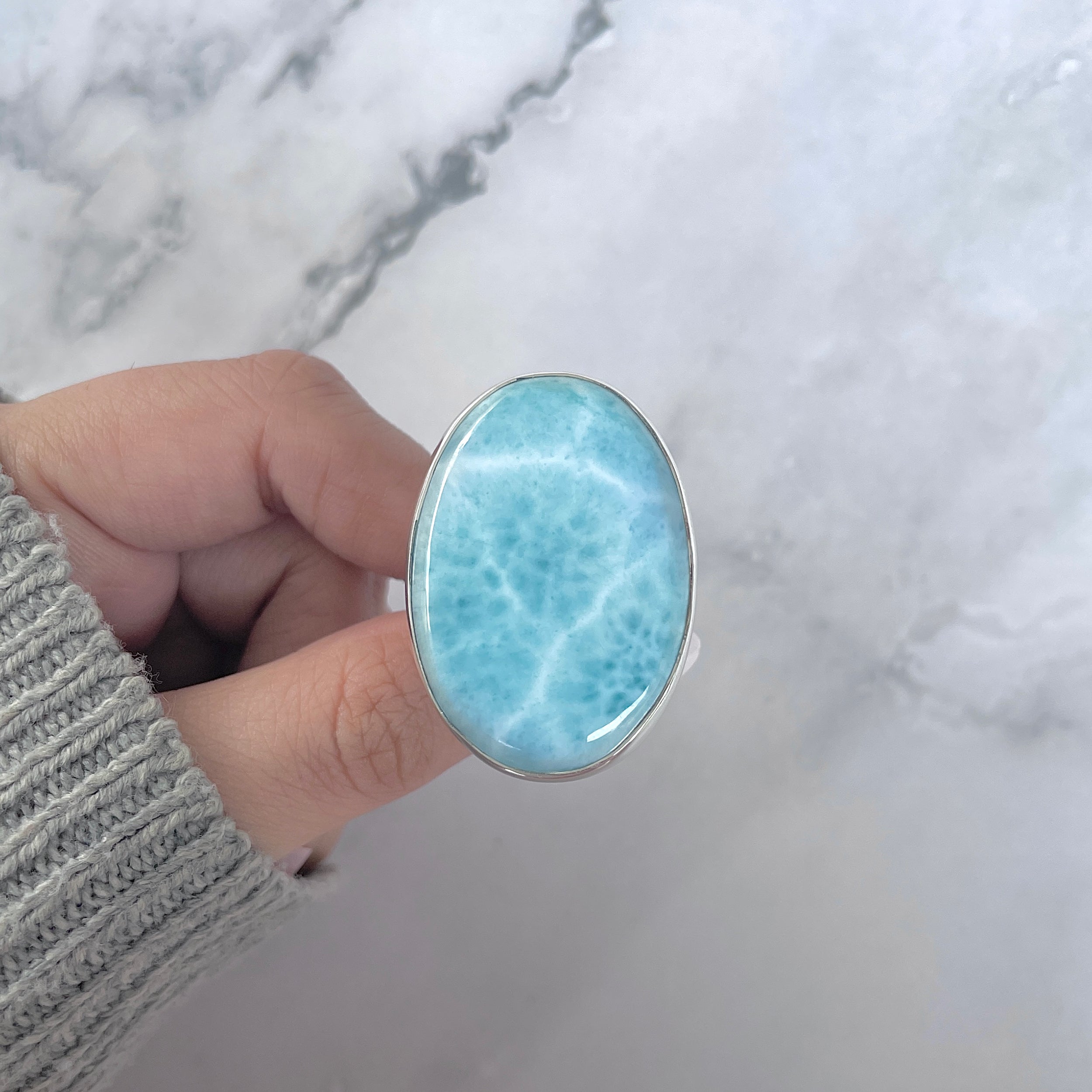 Larimar Adjustable Ring-(LAR-R-1710.)