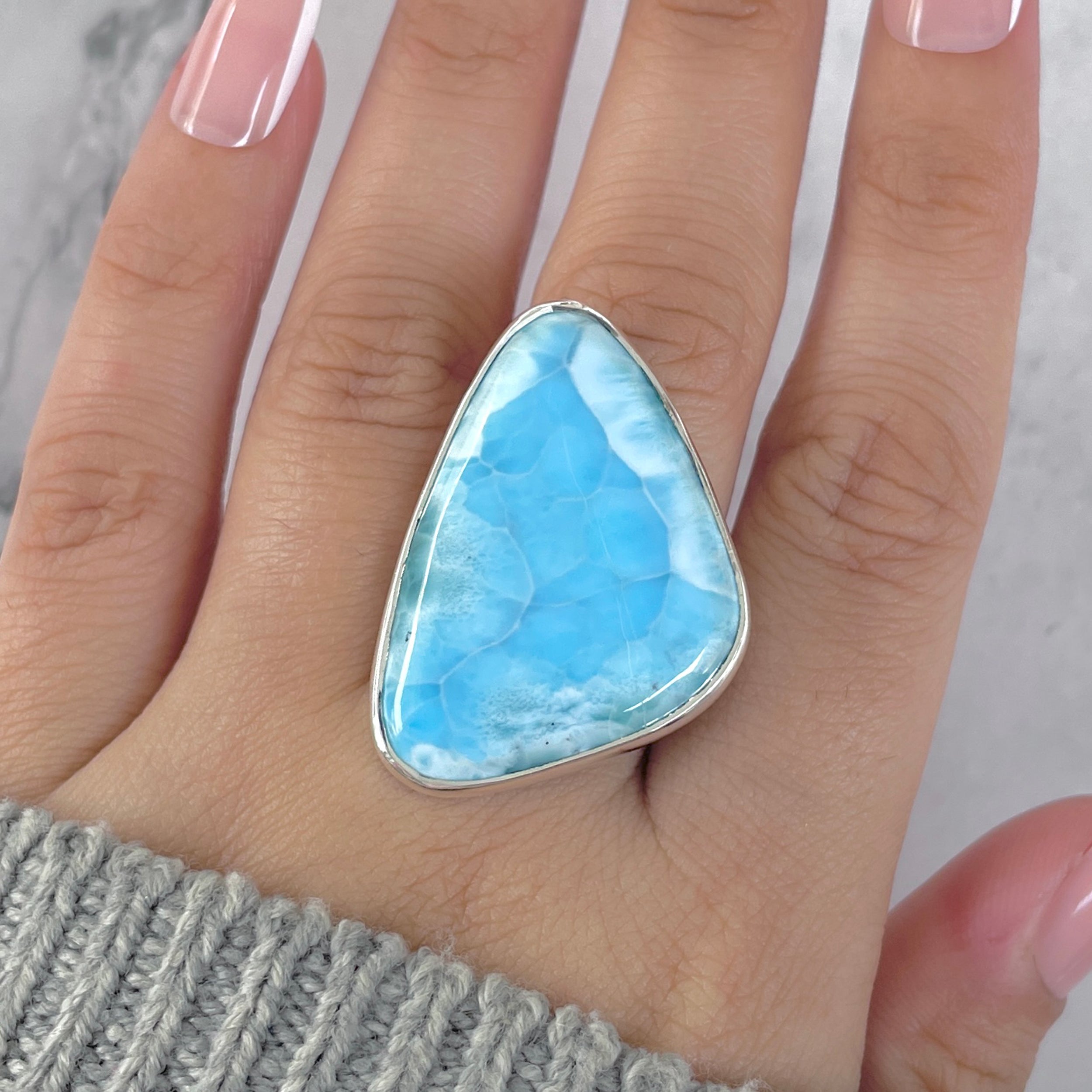Larimar Adjustable Ring-(LAR-R-1713.)
