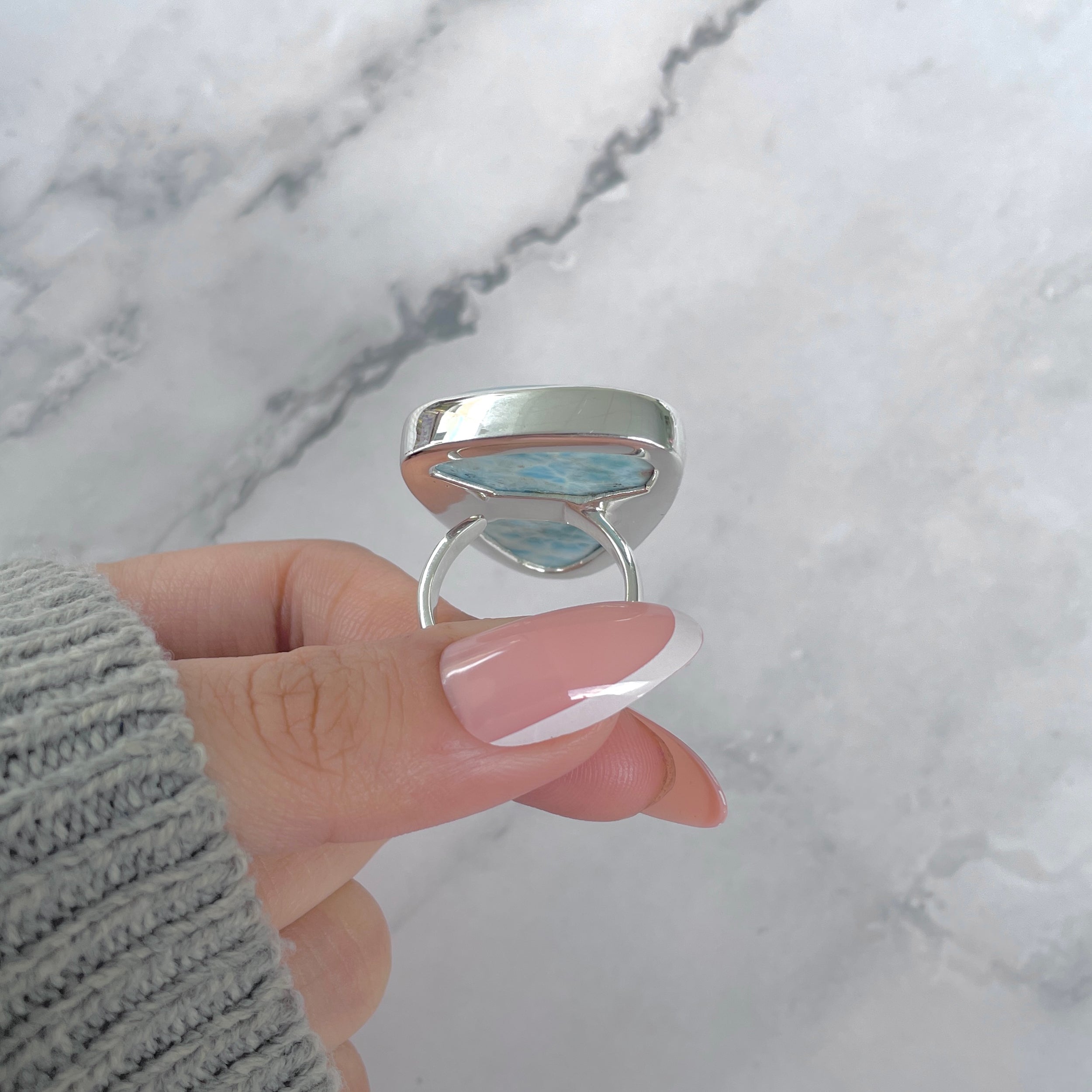 Larimar Adjustable Ring-(LAR-R-1715.)