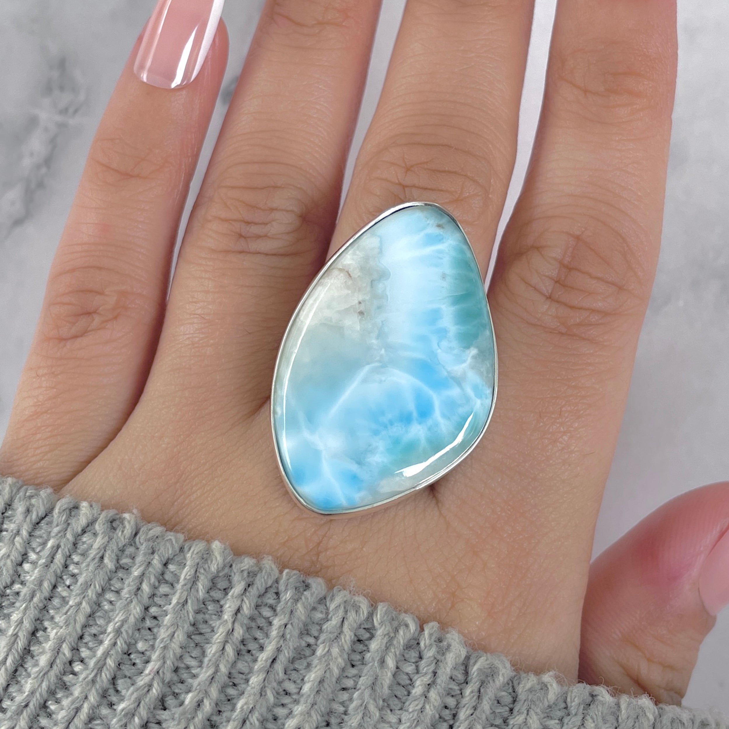 Larimar Adjustable Ring-(LAR-R-1716.)