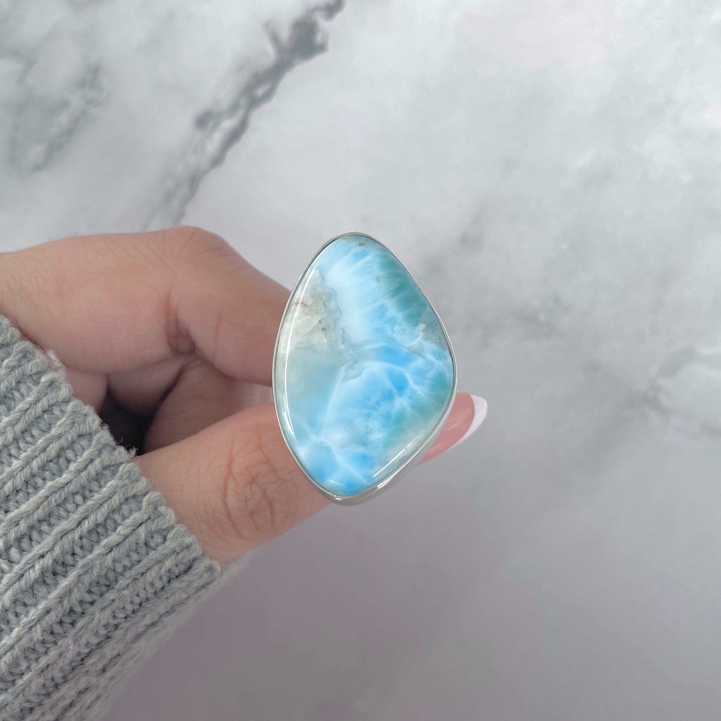 Larimar Adjustable Ring-(LAR-R-1716.)