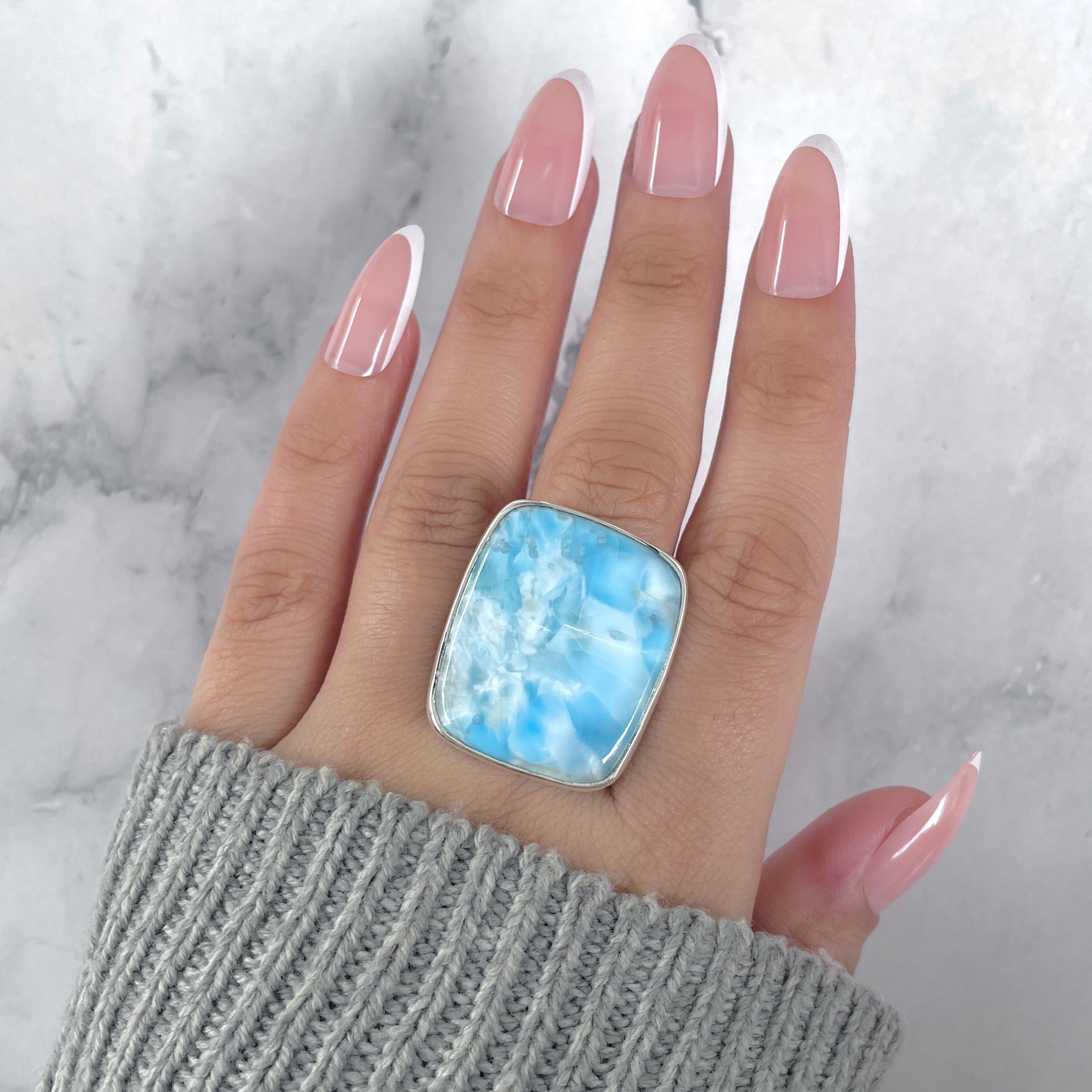 Larimar Adjustable Ring-(LAR-R-1718.)