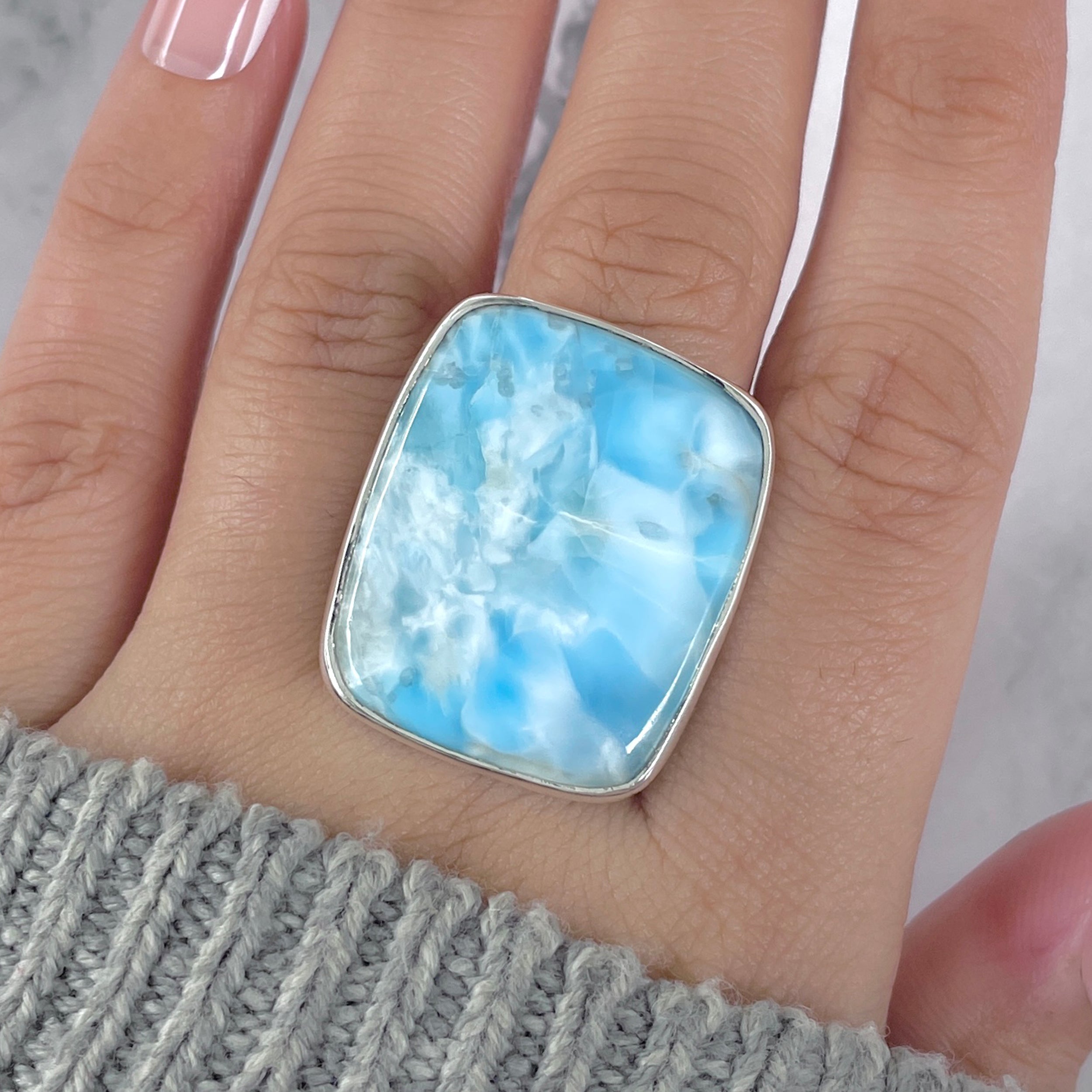 Larimar Adjustable Ring-(LAR-R-1718.)
