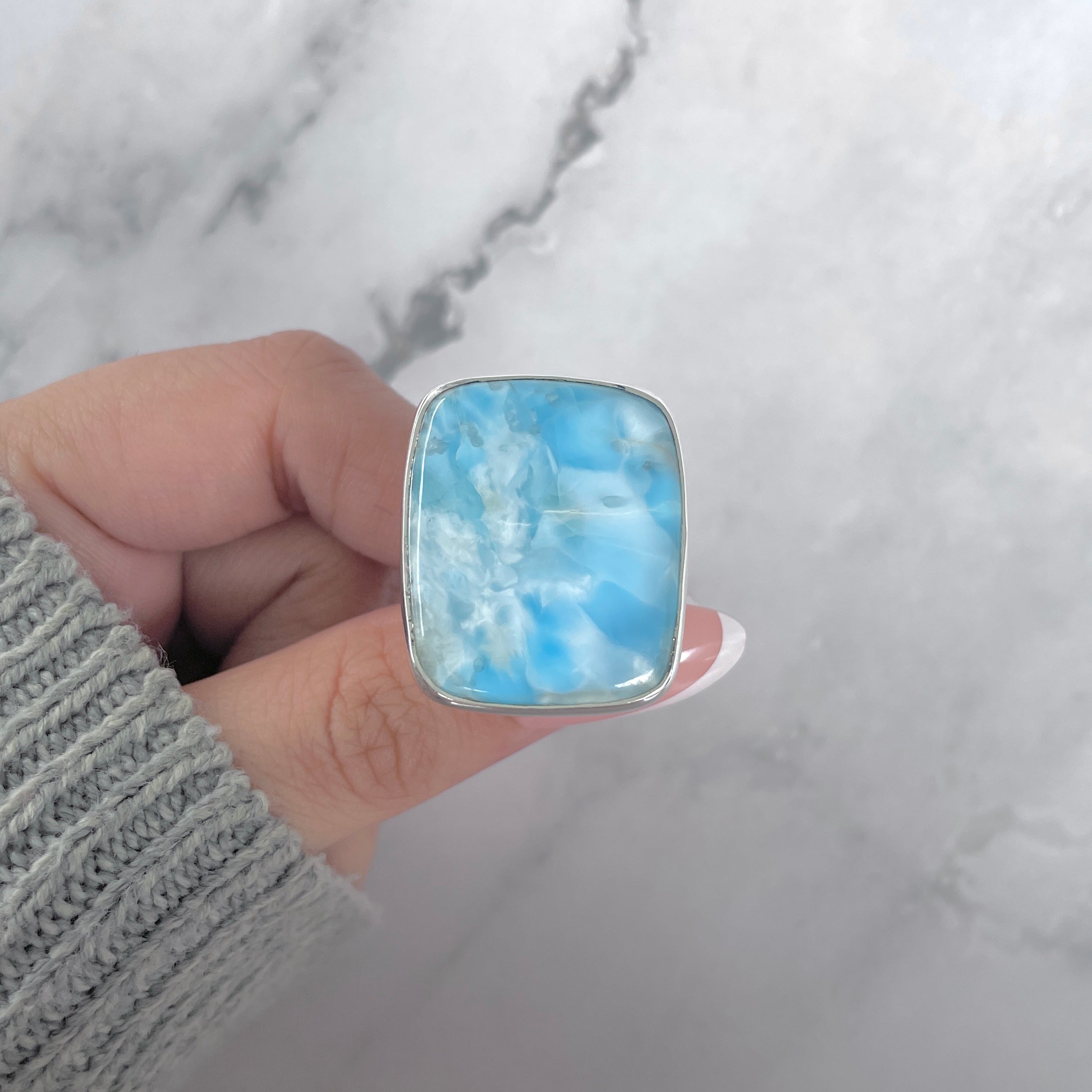 Larimar Adjustable Ring-(LAR-R-1718.)