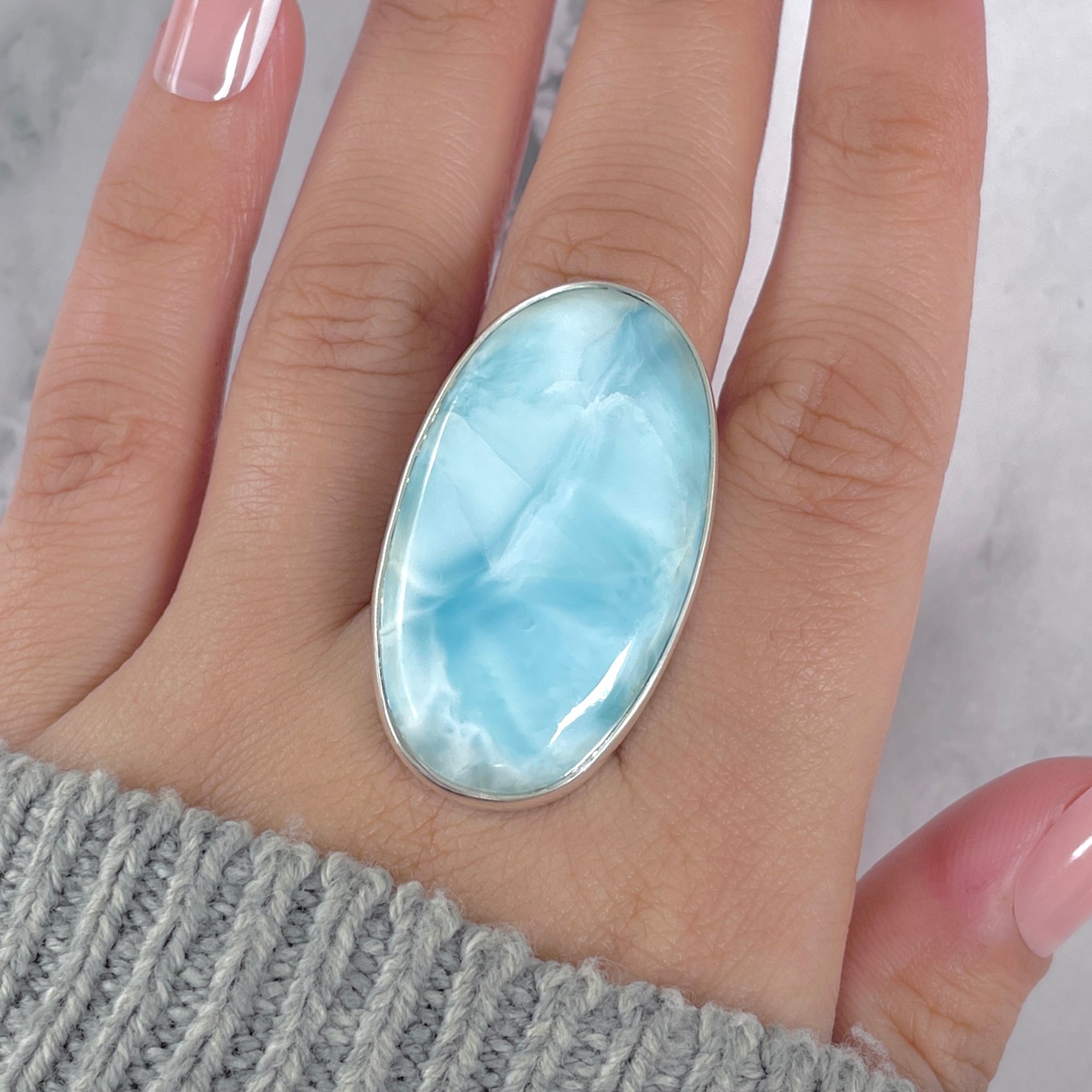 Larimar Adjustable Ring-(LAR-R-1719.)