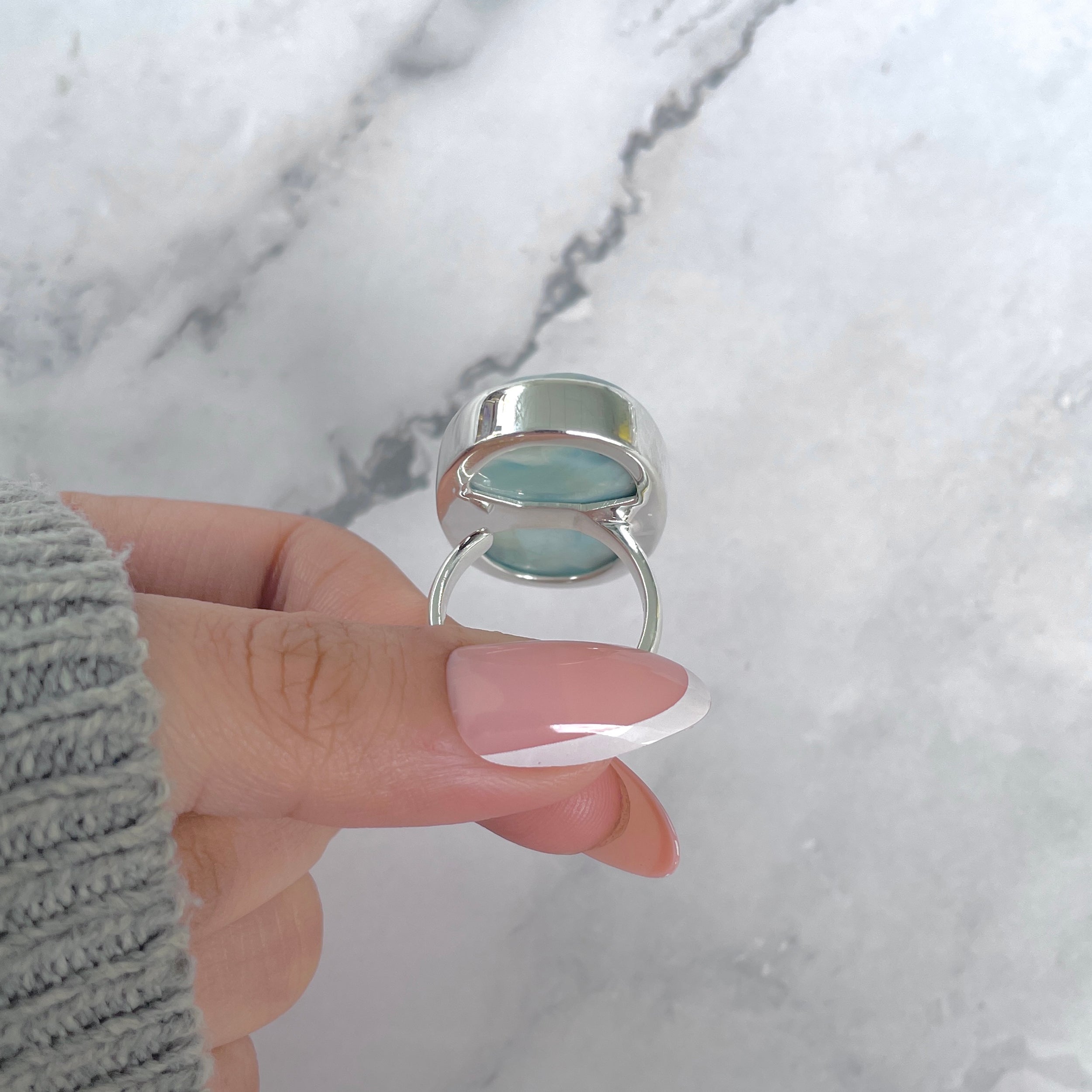 Larimar Adjustable Ring-(LAR-R-1719.)