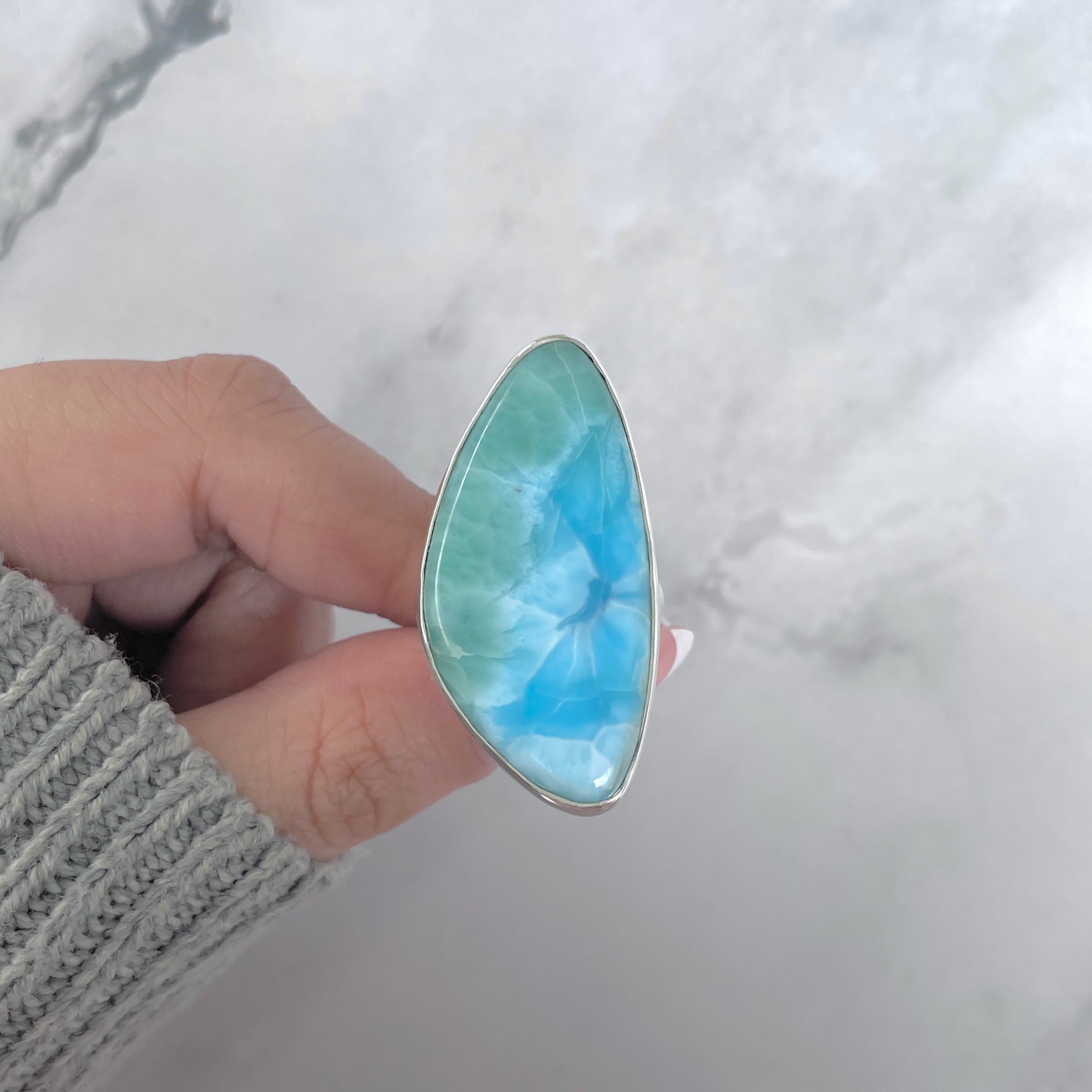 Larimar Adjustable Ring-(LAR-R-1724.)