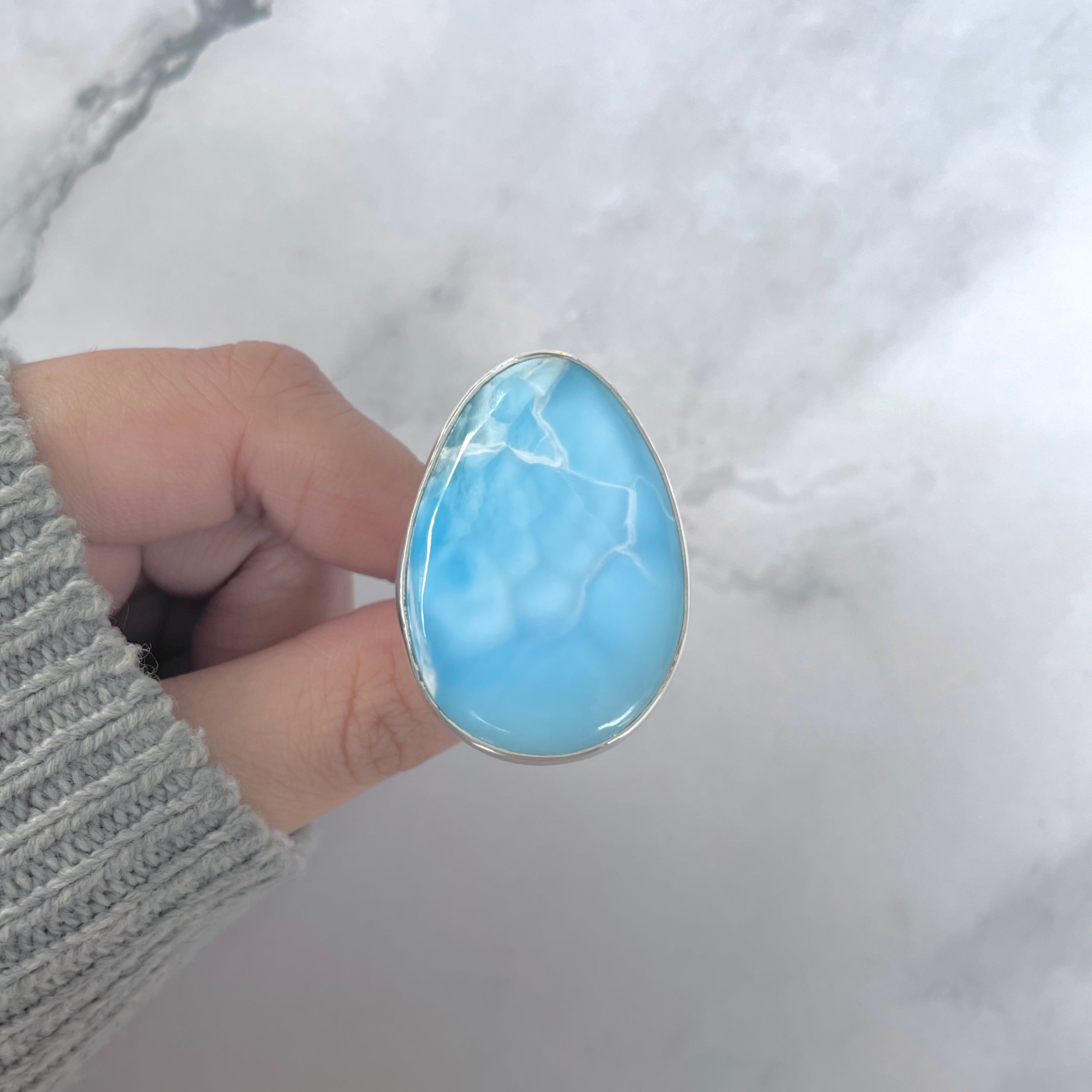 Larimar Adjustable Ring-(LAR-R-1733.)
