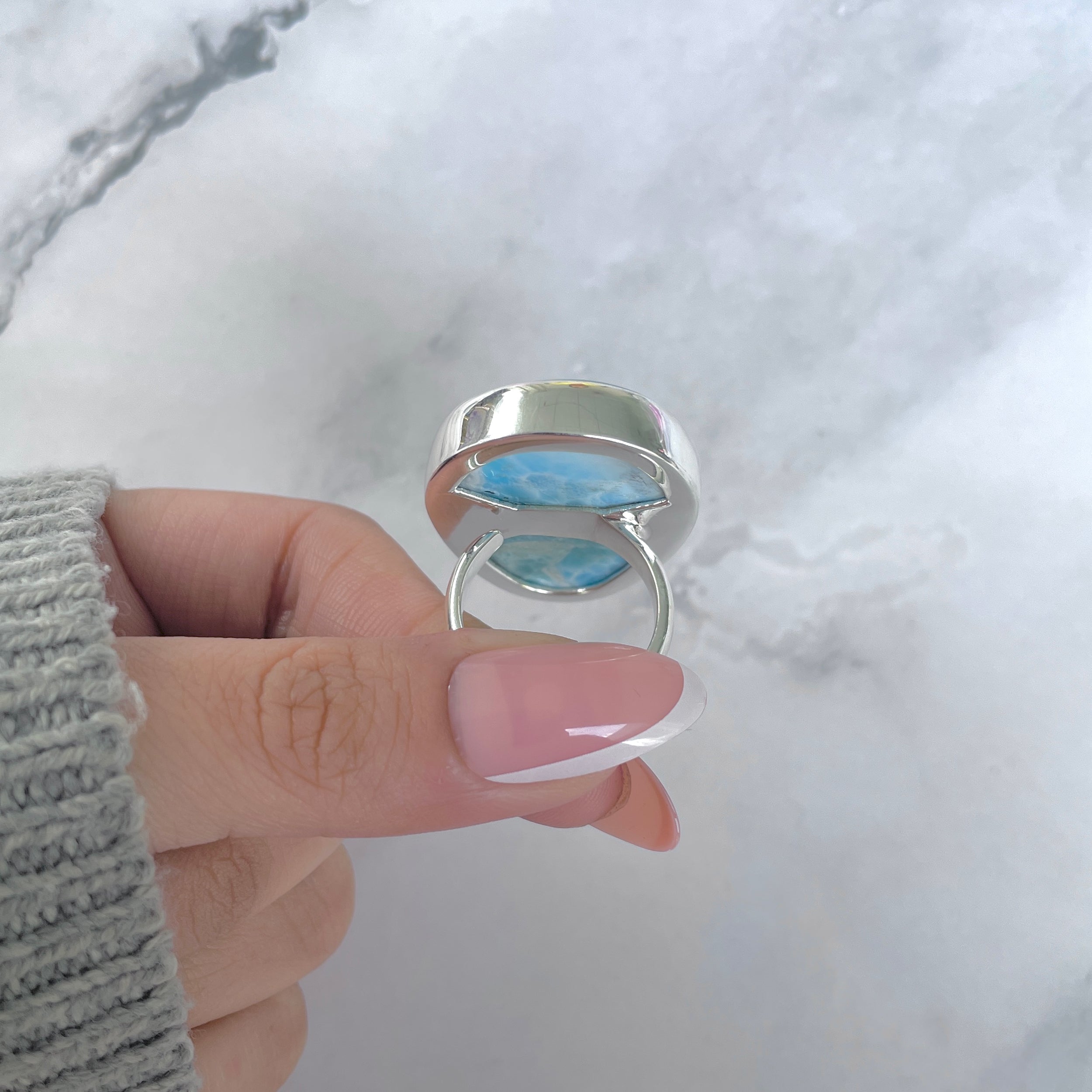 Larimar Adjustable Ring-(LAR-R-1733.)