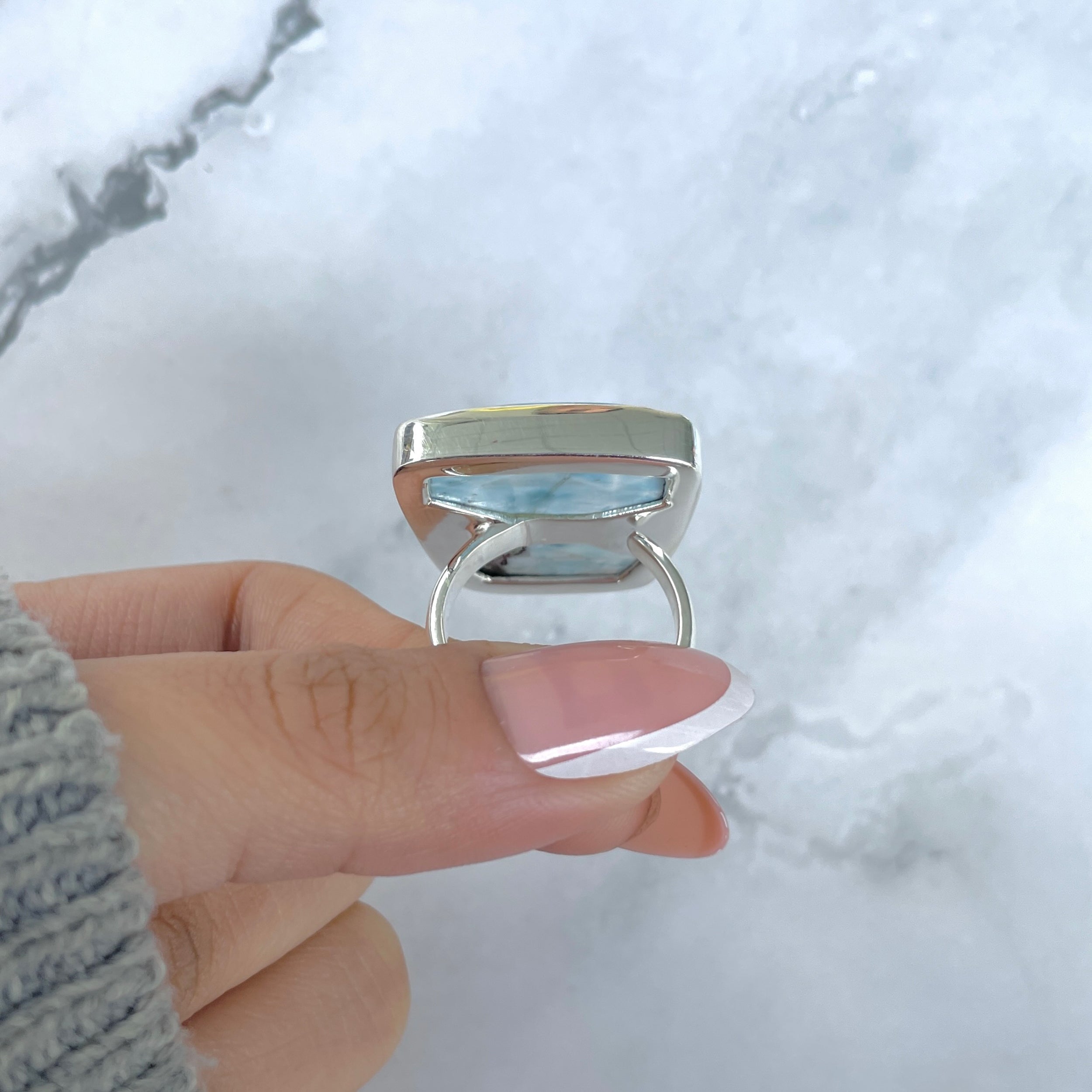 Larimar Adjustable Ring-(LAR-R-1737.)