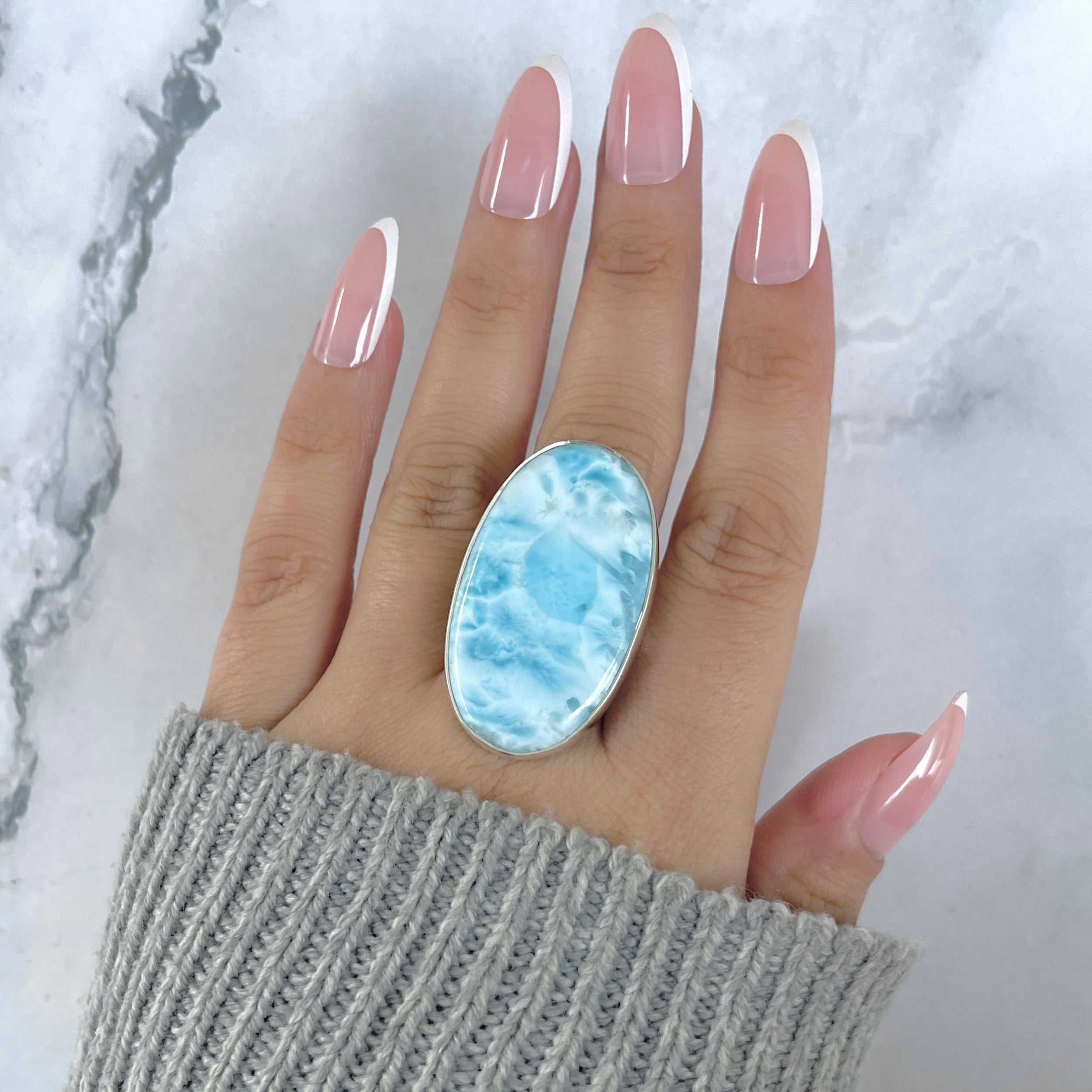 Larimar Adjustable Ring-(LAR-R-1738.)