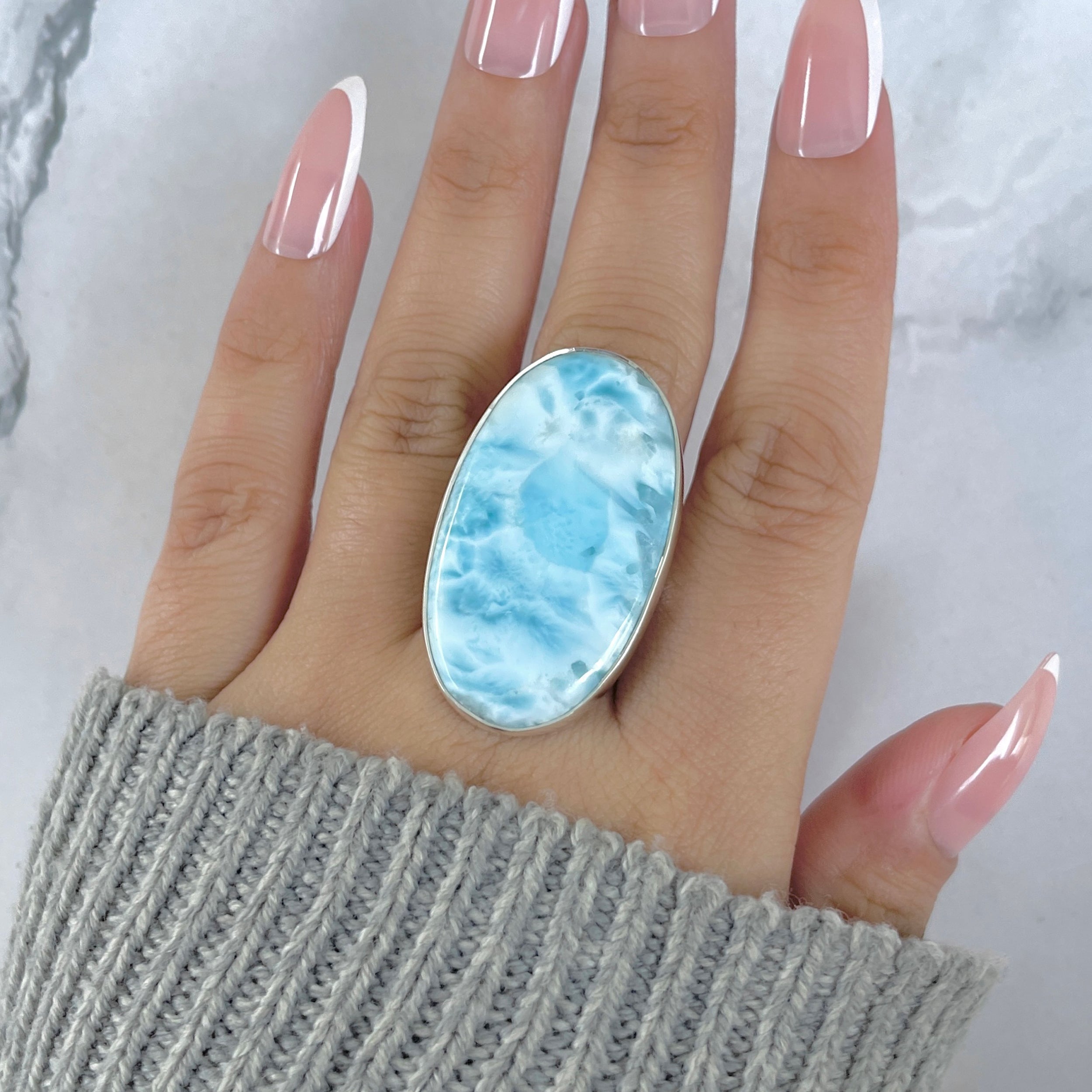 Larimar Adjustable Ring-(LAR-R-1738.)