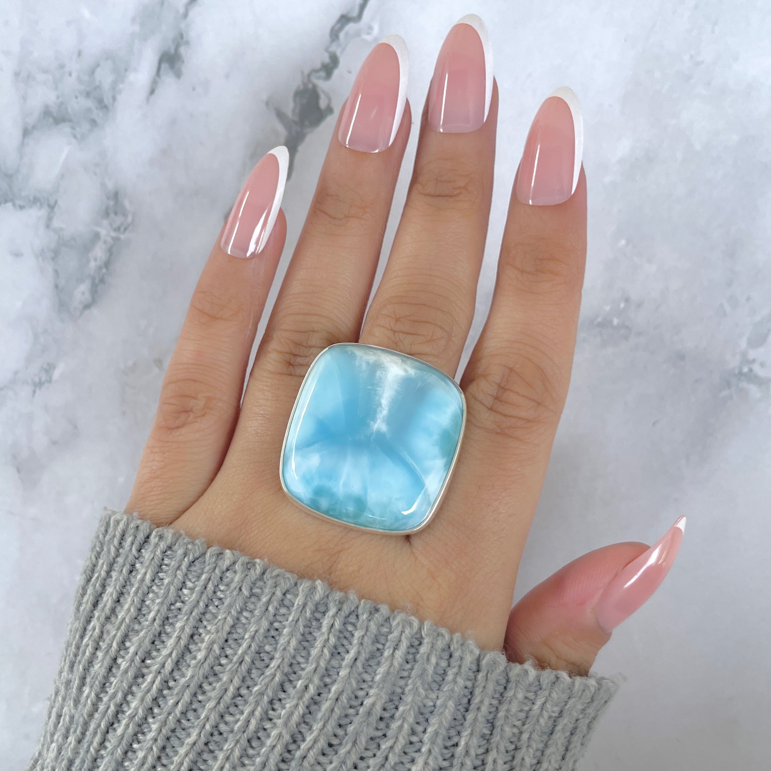 Larimar Adjustable Ring-(LAR-R-1739.)