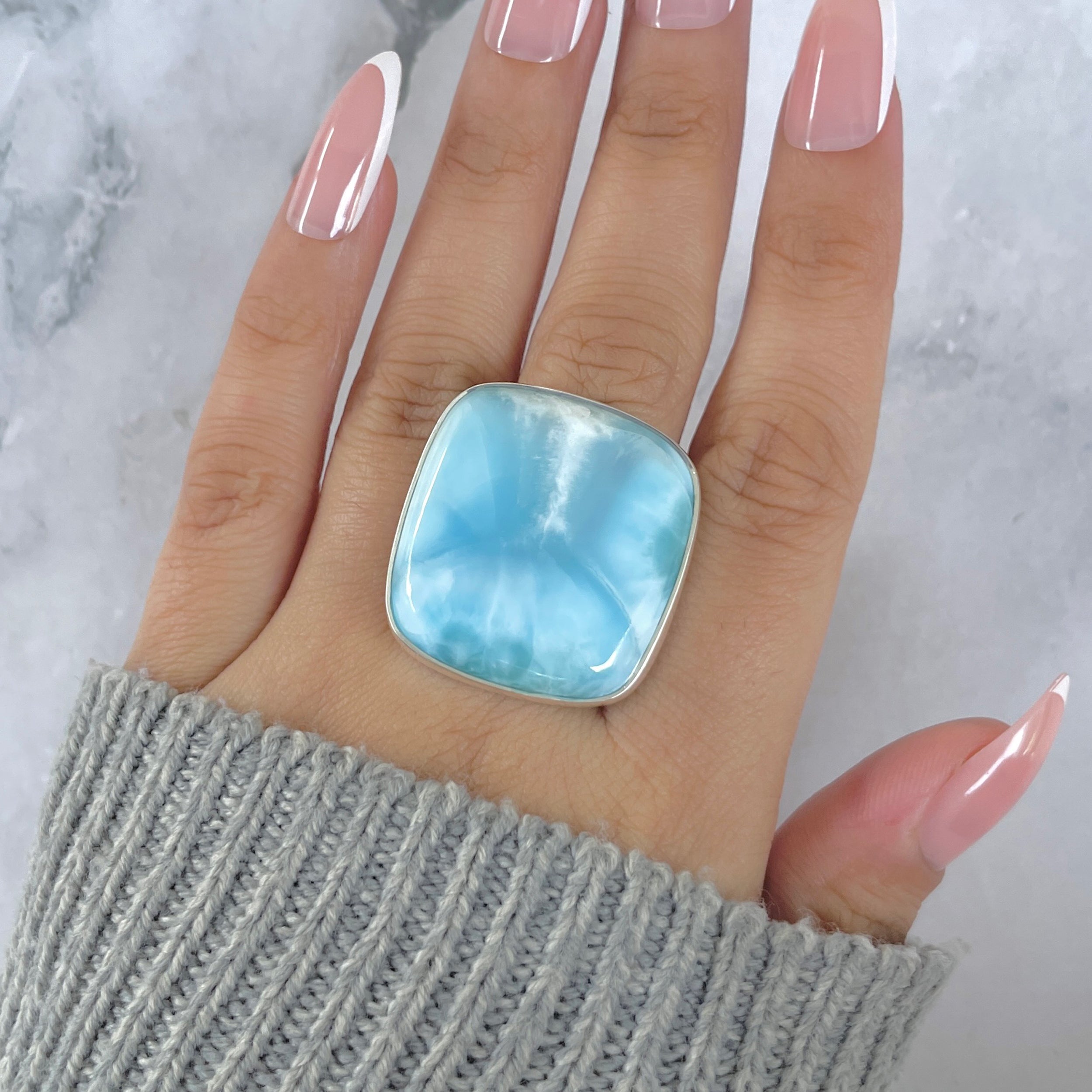 Larimar Adjustable Ring-(LAR-R-1739.)