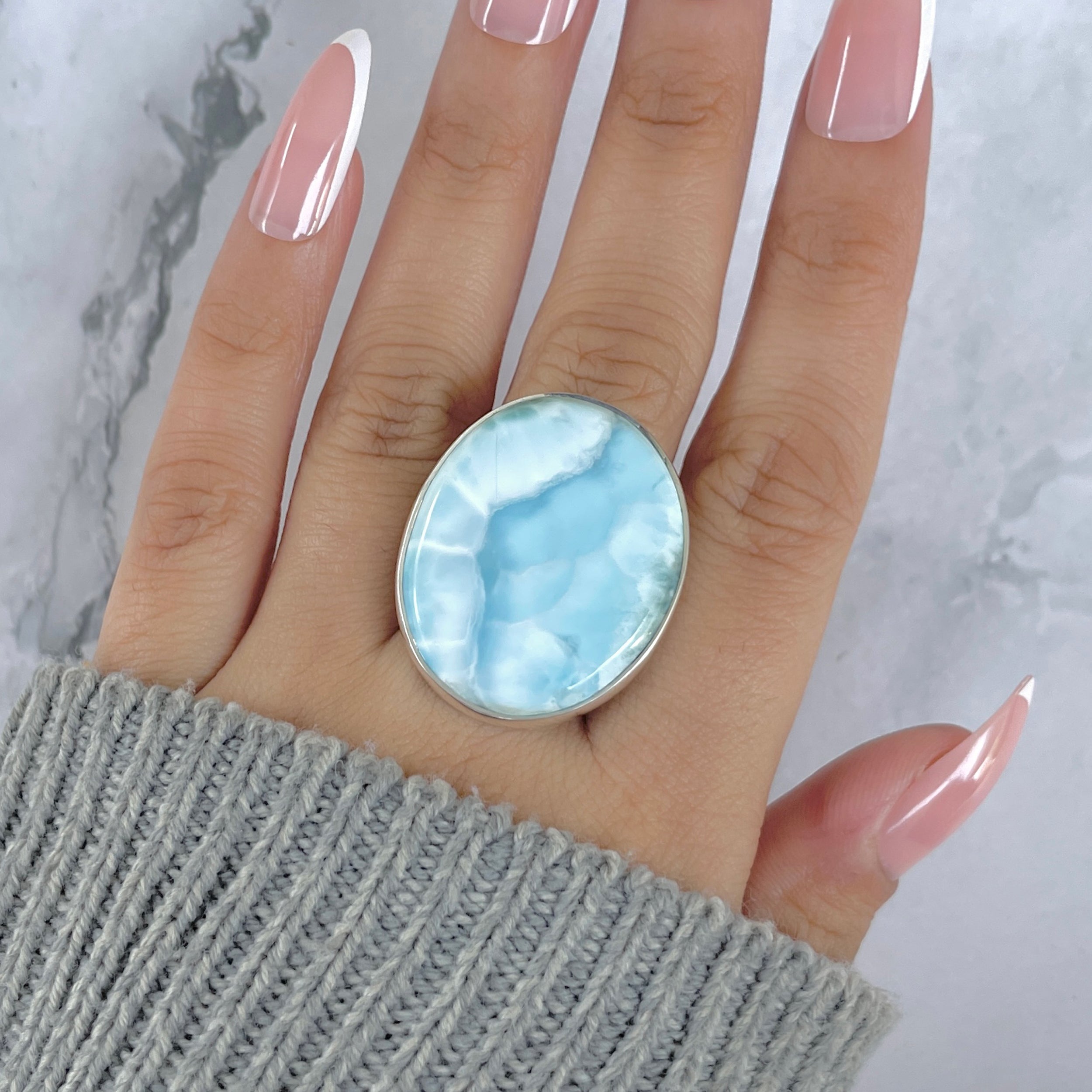 Larimar Adjustable Ring-(LAR-R-1741.)