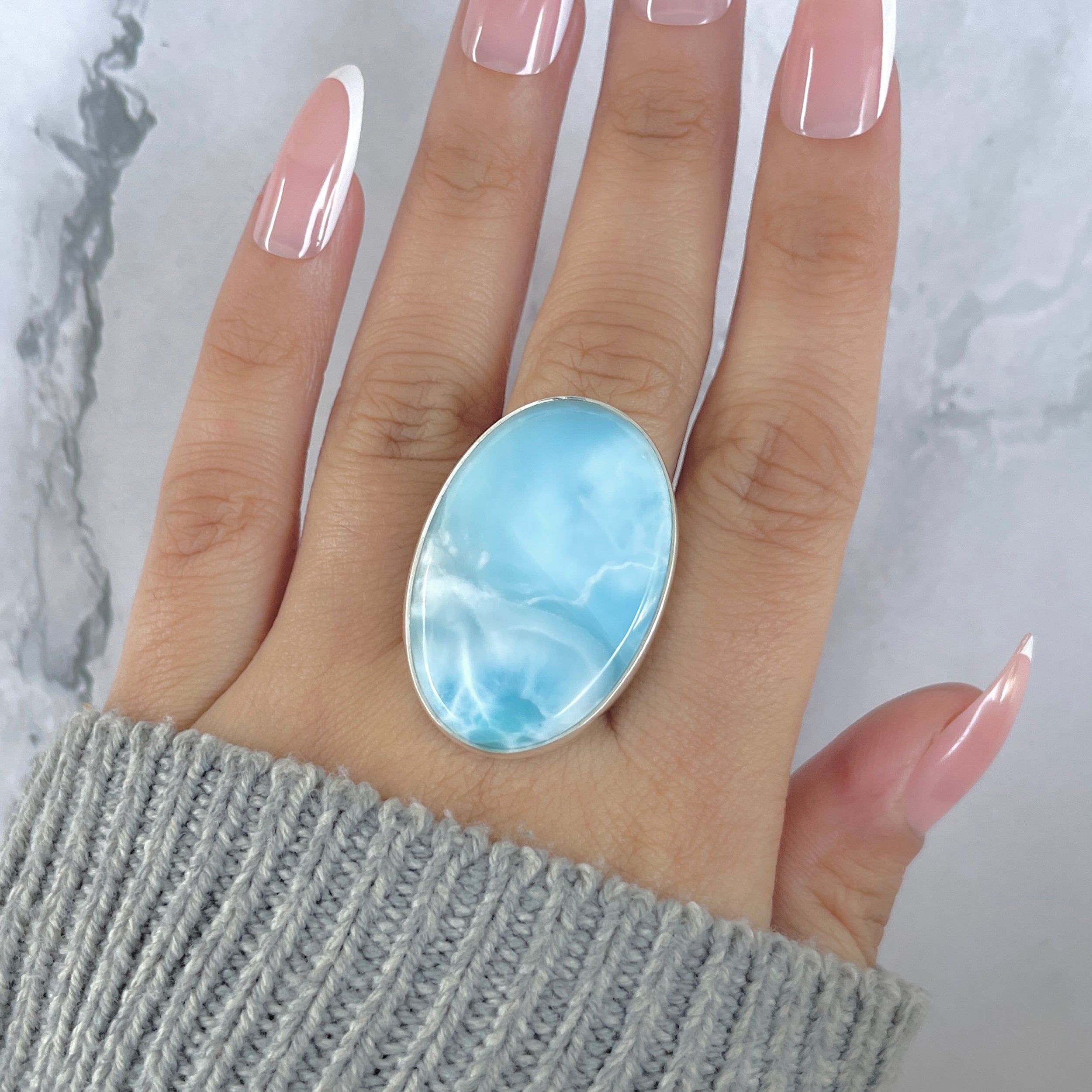 Larimar Adjustable Ring-(LAR-R-1742.)