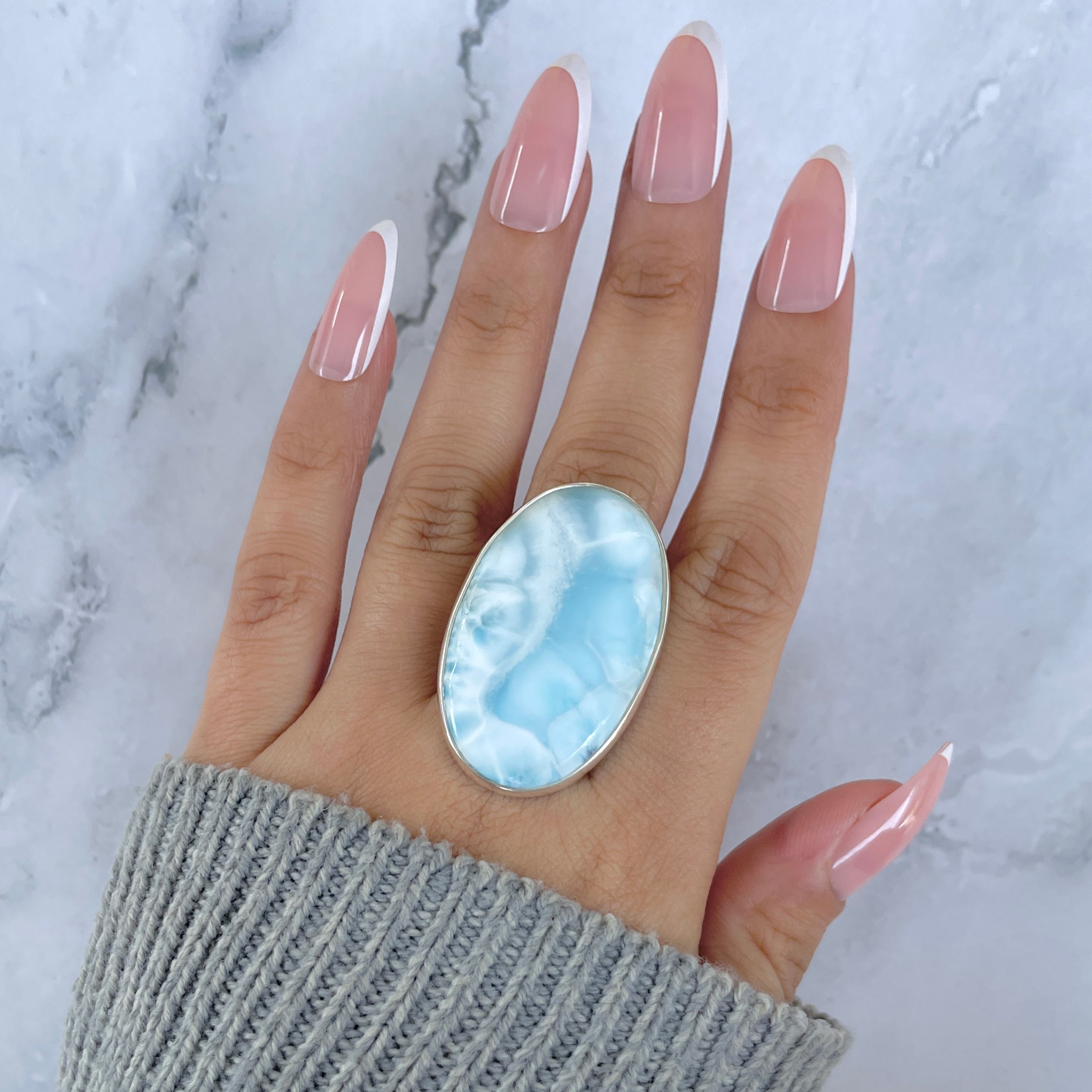 Larimar Adjustable Ring-(LAR-R-1744.)