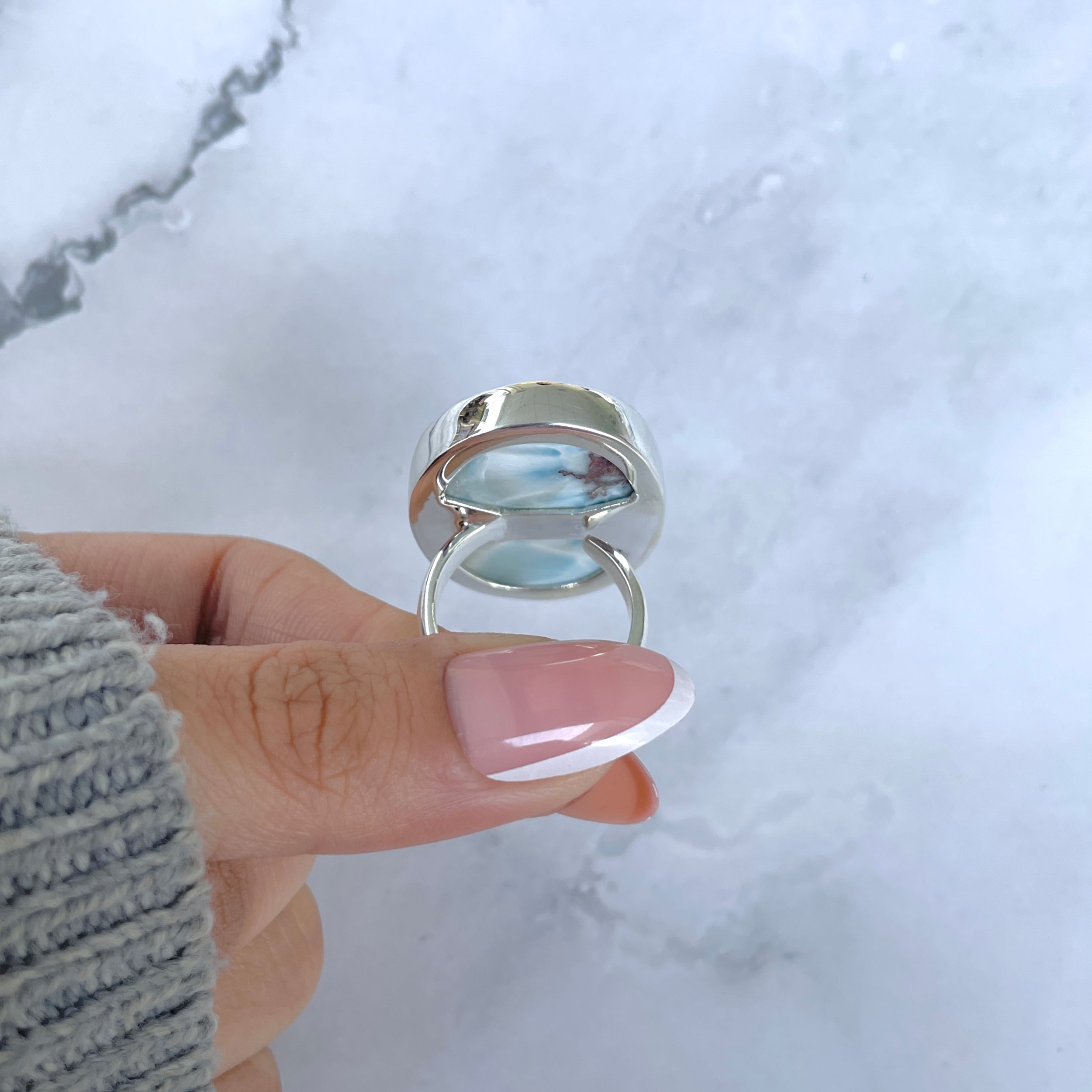 Larimar Adjustable Ring-(LAR-R-1744.)