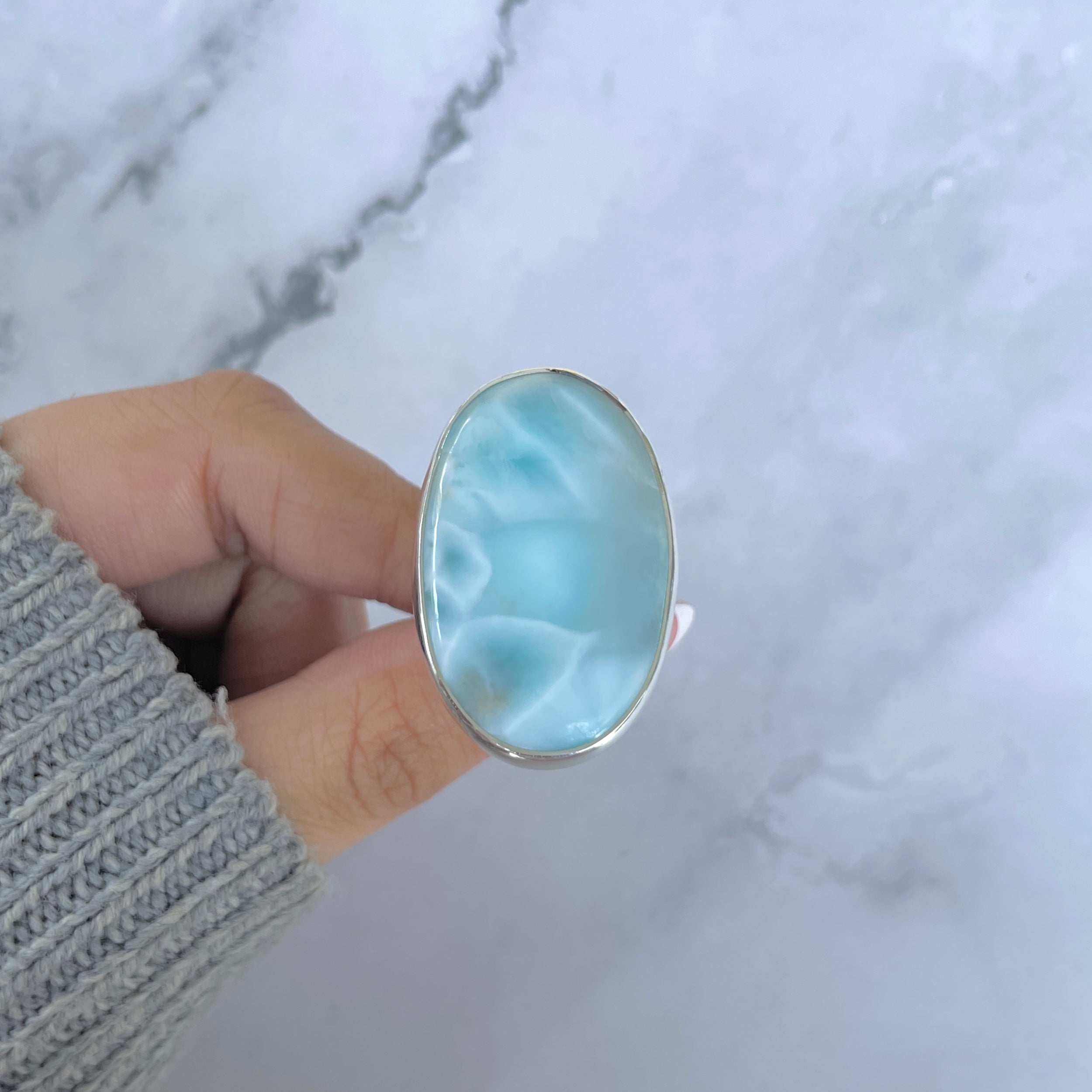 Larimar Adjustable Ring-(LAR-R-1745.)