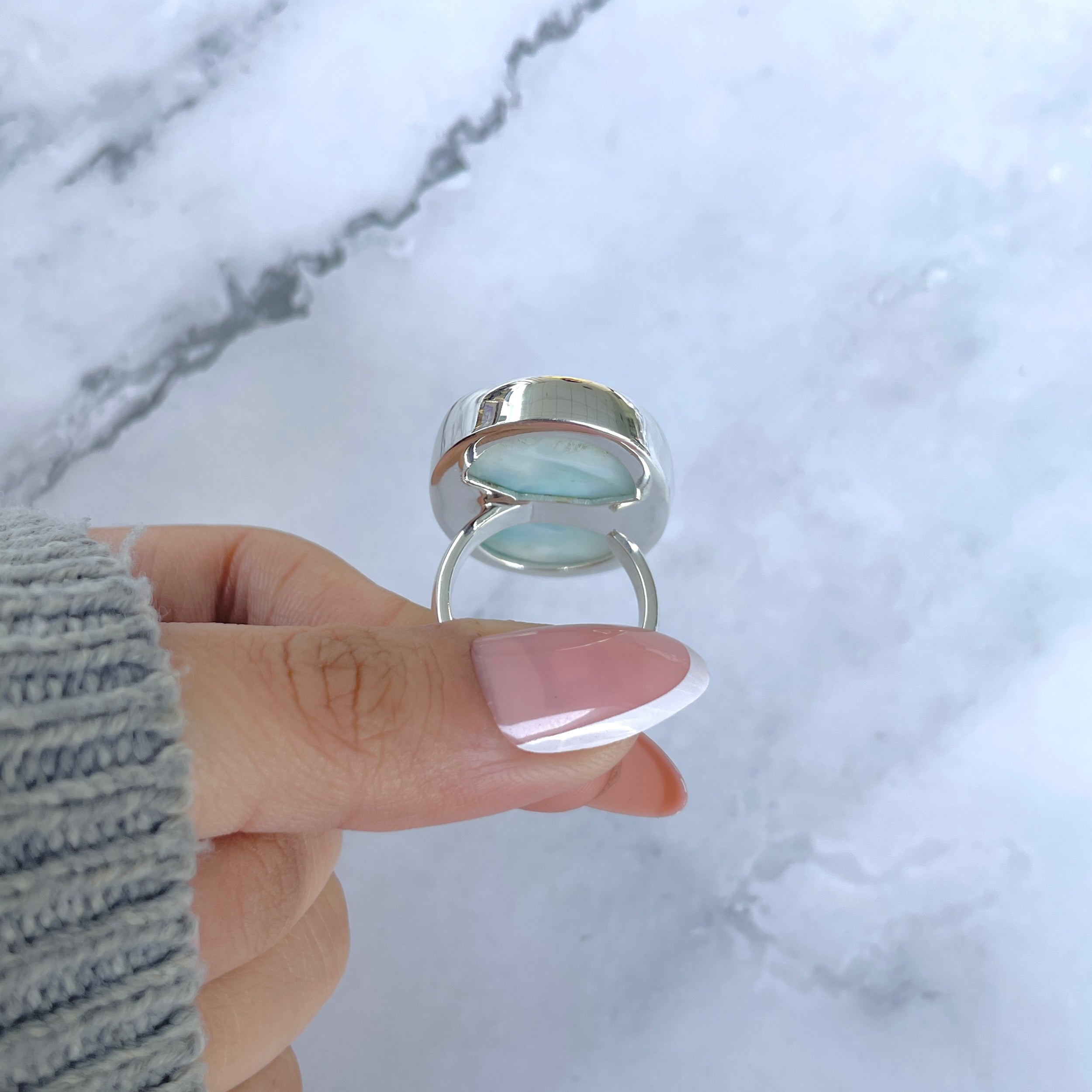 Larimar Adjustable Ring-(LAR-R-1745.)